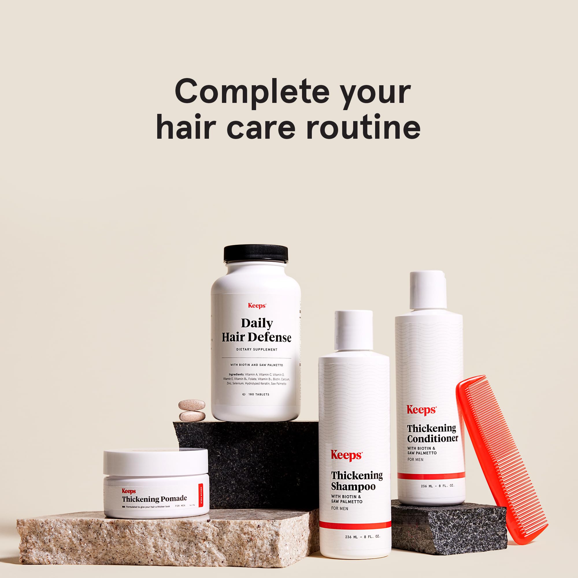 Keeps Men’s Hair Loss Shampoo with Biotin – Anti-Thinning, DHT Blocker with Saw Palmetto & Caffeine for Fuller-Looking Hair