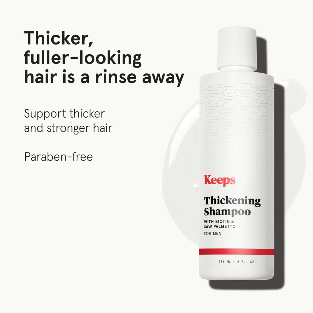 Keeps Men’s Hair Loss Shampoo with Biotin – Anti-Thinning, DHT Blocker with Saw Palmetto & Caffeine for Fuller-Looking Hair