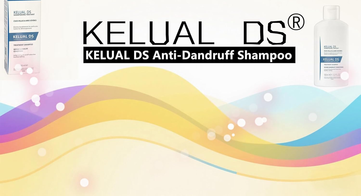 KELUAL DS Anti-Dandruff Shampoo – Dual-Action Treatment for Severe Dandruff (3.3 Fl Oz, 2 Pack)