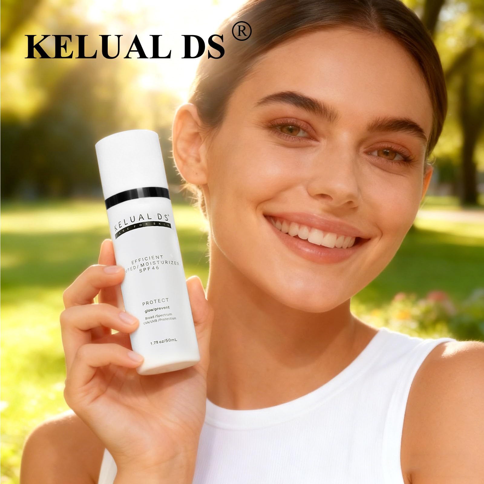 KELUAL DS Anti-Aging Tinted Moisturizer SPF 46 | Sheer Hydrating Sunscreen & Tint