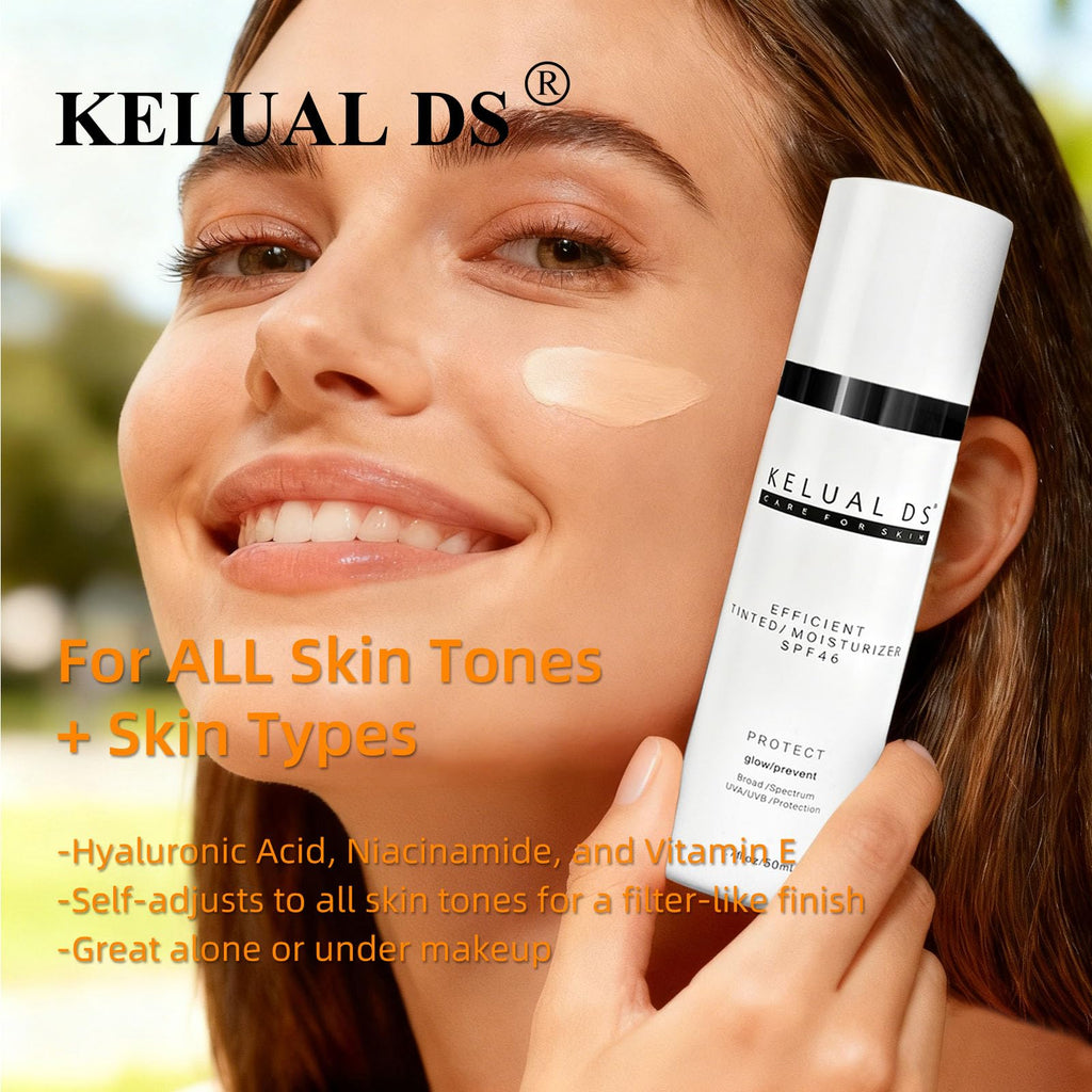 KELUAL DS Anti-Aging Tinted Moisturizer SPF 46 | Sheer Hydrating Sunscreen & Tint