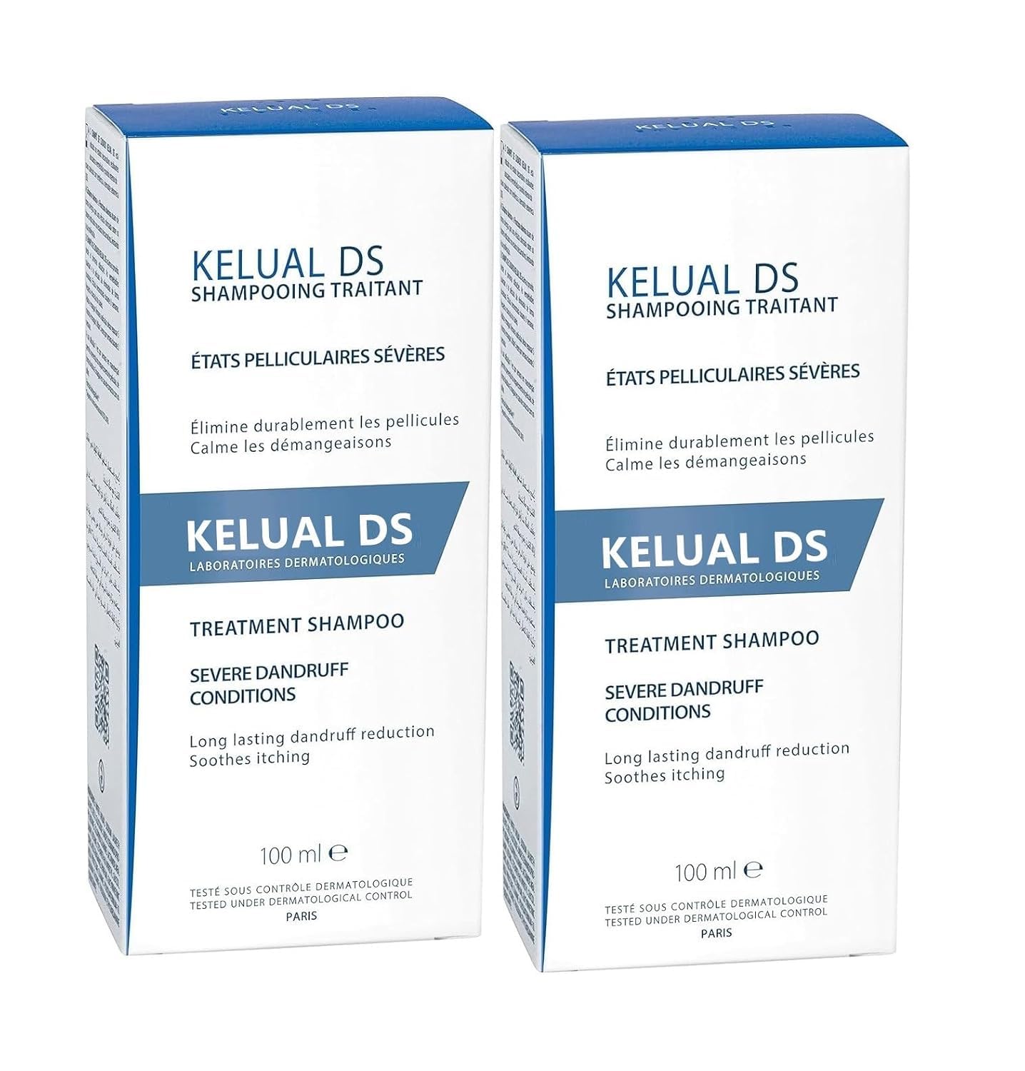 KELUAL DS Anti-Dandruff Shampoo – Dual-Action Treatment for Severe Dandruff (3.3 Fl Oz, 2 Pack)