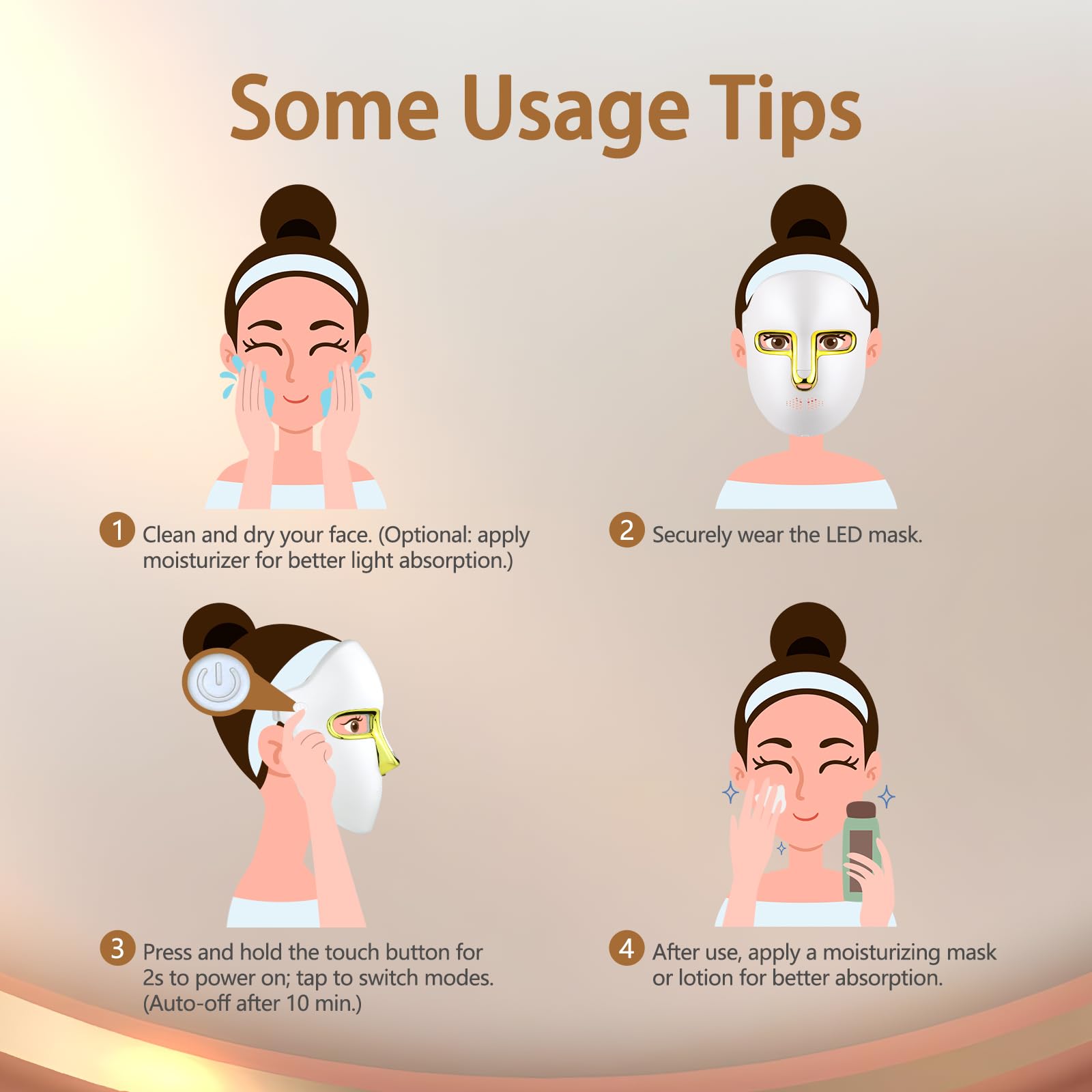 Kelyoo Red Light Therapy Face Mask – LED Skin Rejuvenation with Red, Blue & Infrared Light