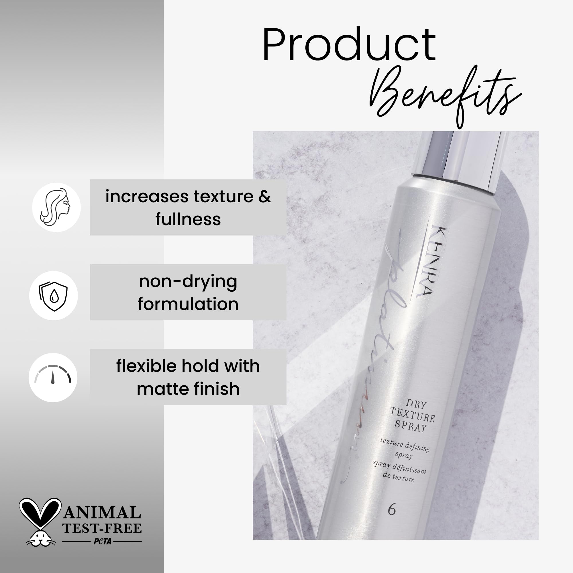 Kenra Platinum Dry Texture Spray 6 – Texture Defining Styler for All Hair Types | 2-Pack (5.3 oz each)