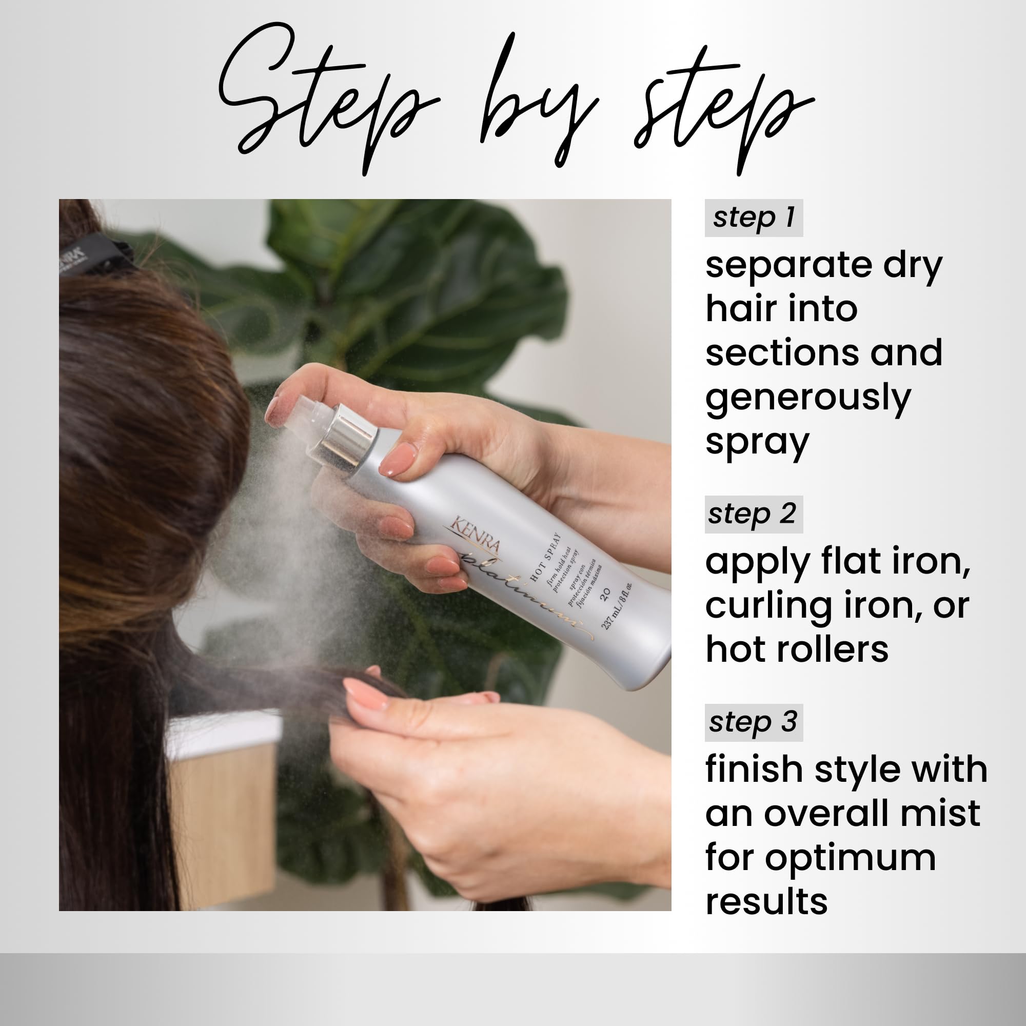 Kenra Platinum Hot Spray 20 – Heat Protection Styler, Long-Lasting Hold, Shine | 2 x 8 oz