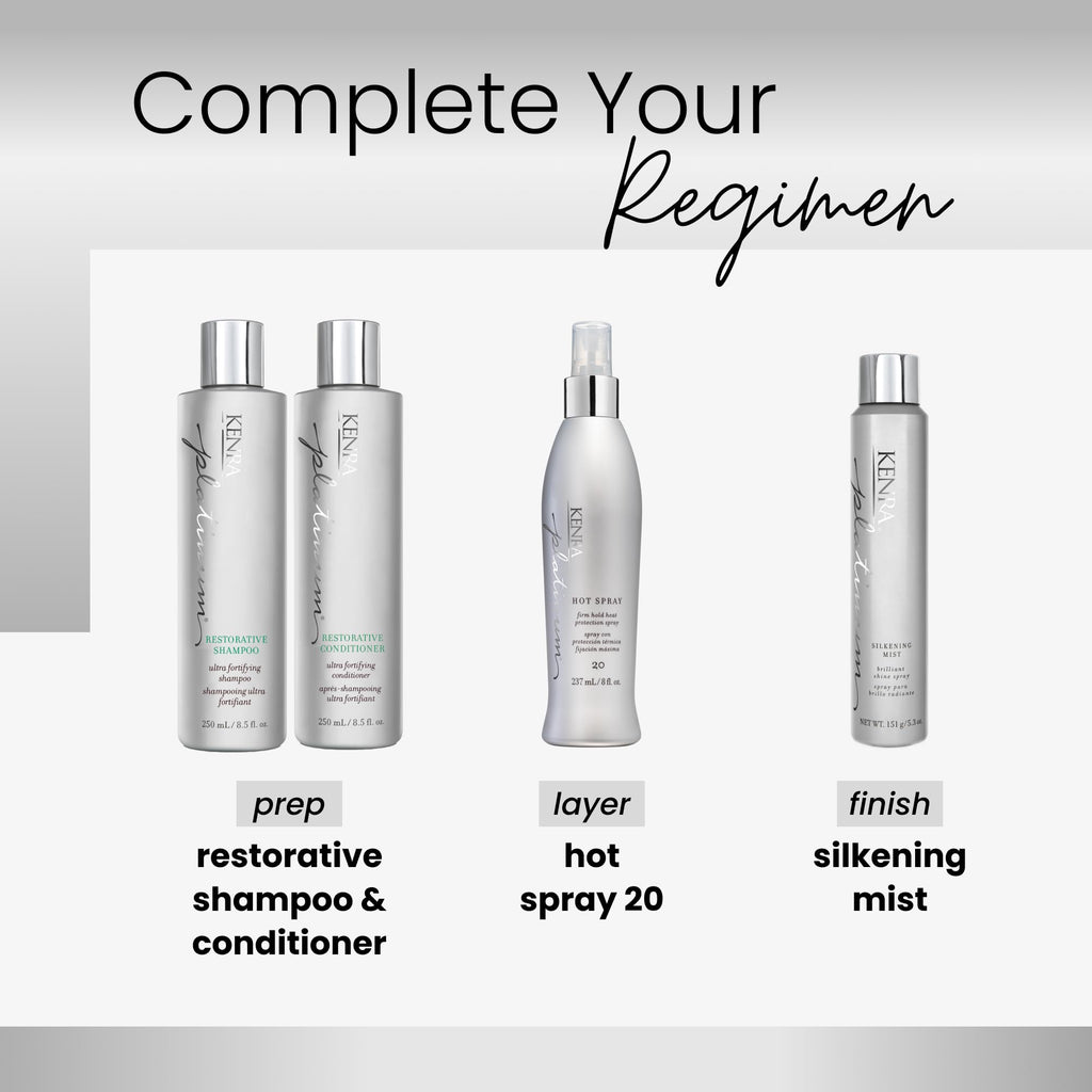 Kenra Platinum Hot Spray 20 – Heat Protection Styler, Long-Lasting Hold, Shine | 2 x 8 oz