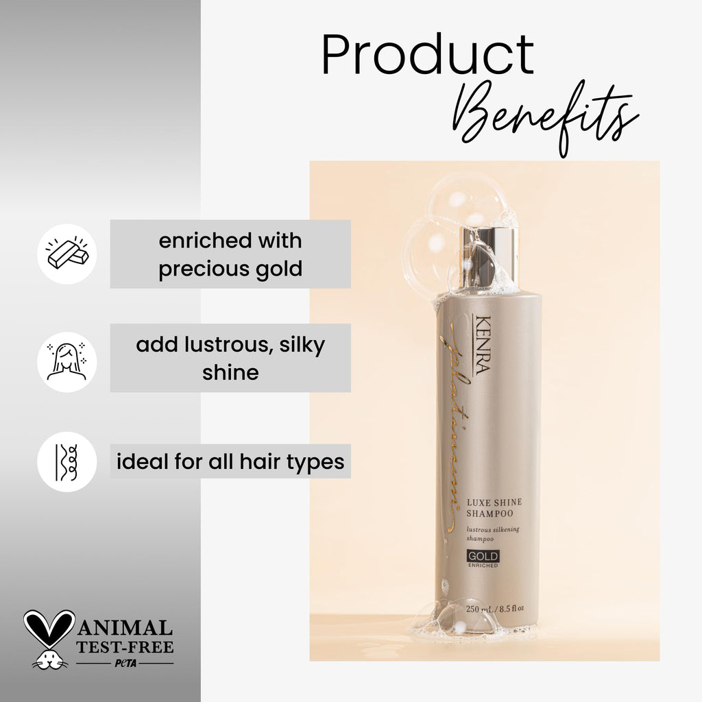 Kenra Platinum Luxe Shine Shampoo & Conditioner – Gold-Enriched, Full-Bodied Hair (31.5 oz Set)