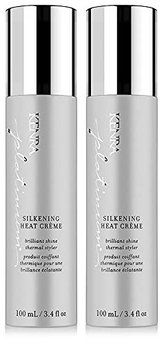 Kenra Platinum Silkening Heat Crème – Brilliant Shine Thermal Styler for All Hair Types (2-Pack, 3.4 fl oz)