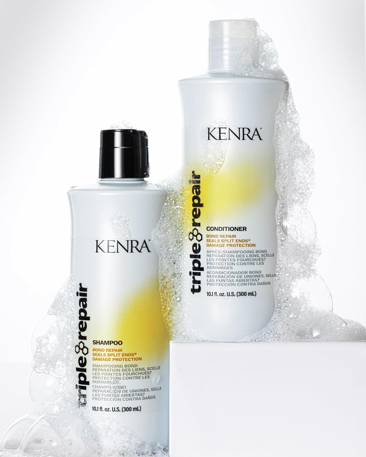 Kenra Triple Repair Shampoo & Conditioner Set – Bond Repair, Split Ends, Sulfate-Free | 10.1 fl oz