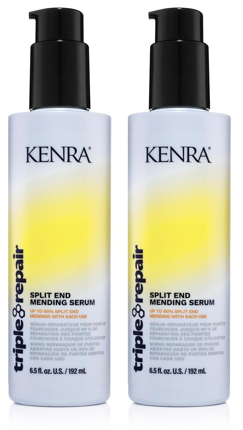 Kenra Triple Repair Split End Mending Serum | Up to 90% End Sealing per Use | Bond Builder | 6.5 oz (2-Pack)