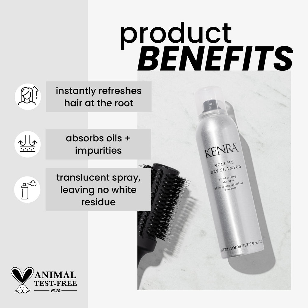 Kenra Professional Volume Dry Shampoo | Oil-Absorbing Spray for All Hair Types | 5 oz (2-Pack)