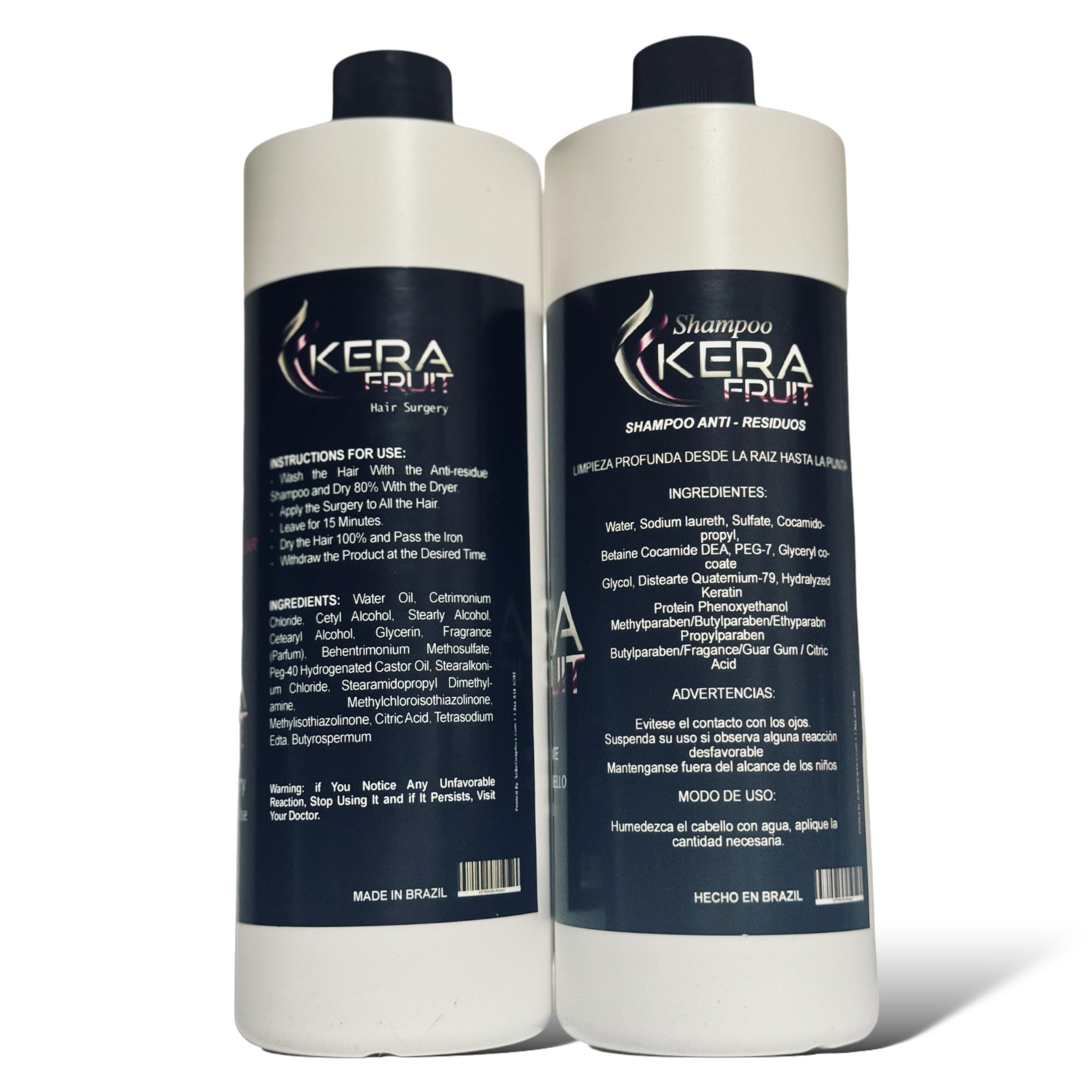 KERA FRUIT Hair Surgery — Formaldehyde-Free Keratin Treatment, Anti-Frizz Deep Hydration, 16oz with Shampoo