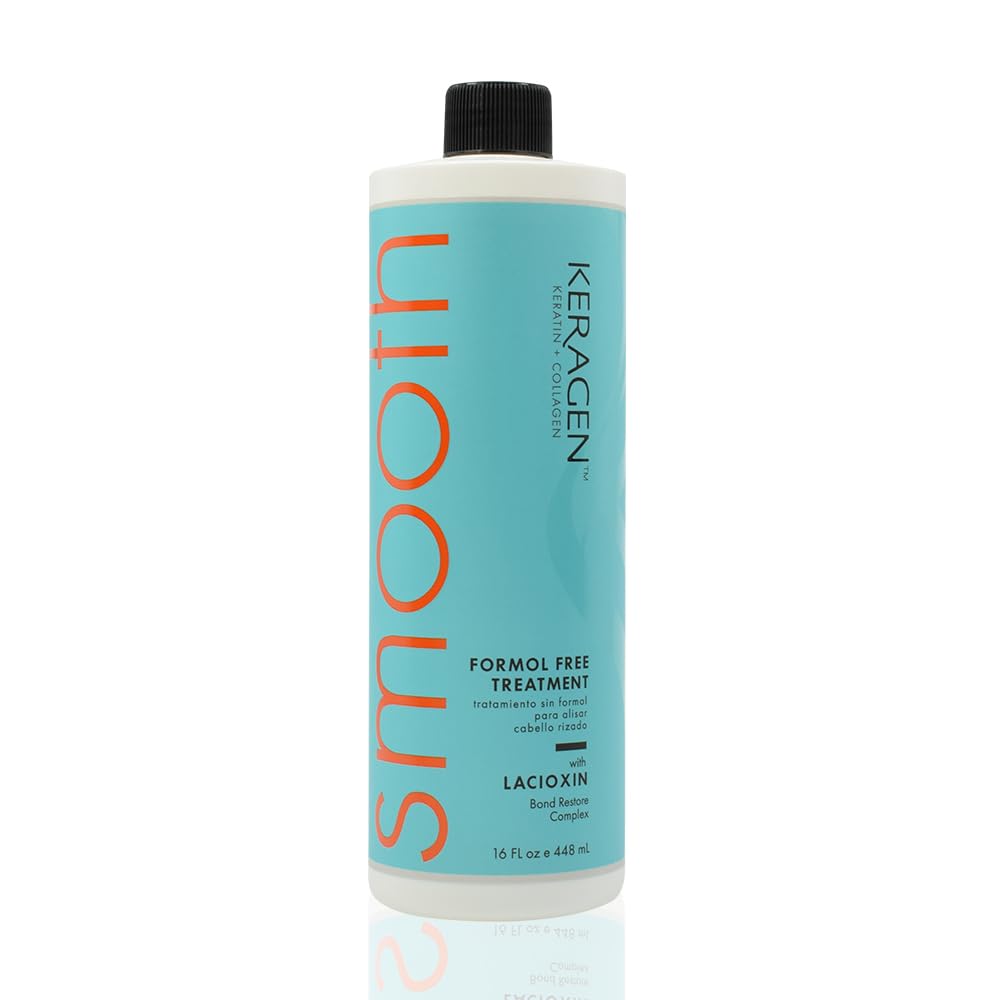 Keragen Brazilian Keratin Smoothing Treatment - Formaldehyde-Free Blowout for Frizzy, Dry, or Damaged Hair | Fine to Medium Hair | 16 oz