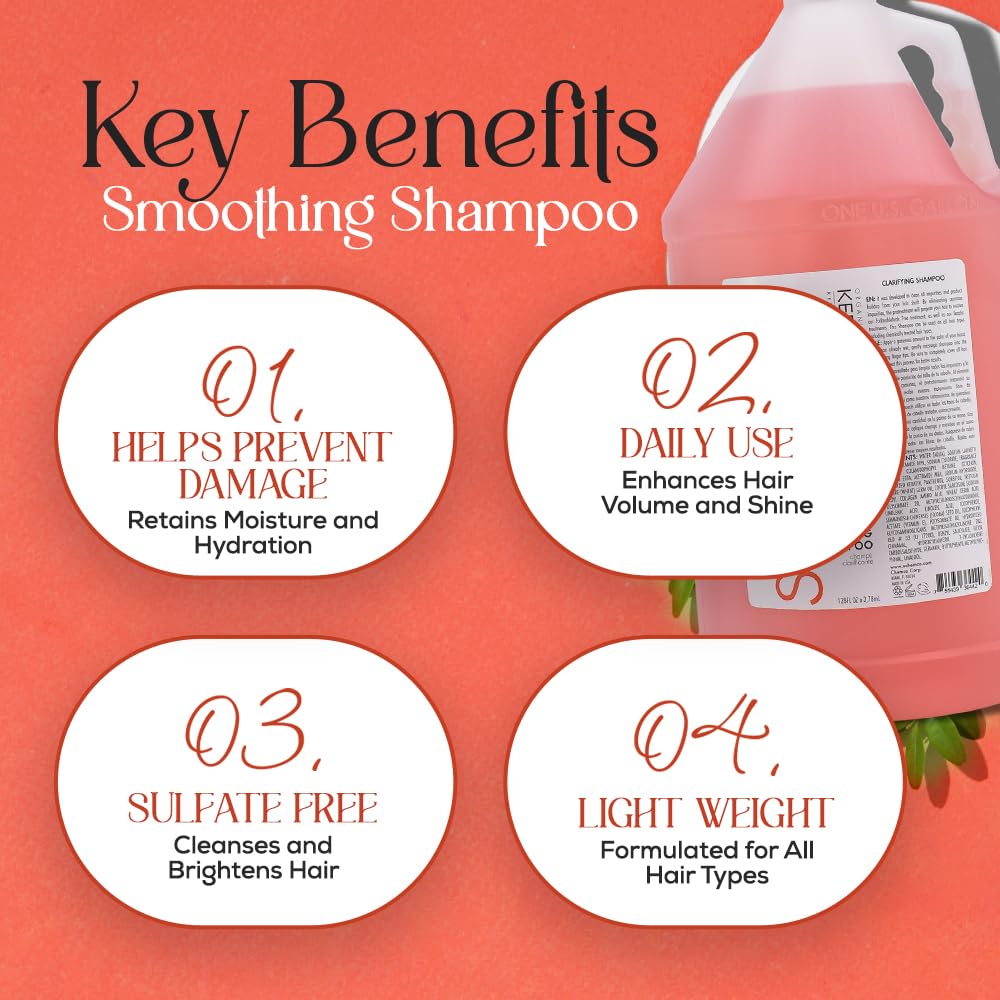KERAGEN Clarifying Shampoo with Keratin and Collagen – All Hair Types, Sulfate Free, 128 Oz