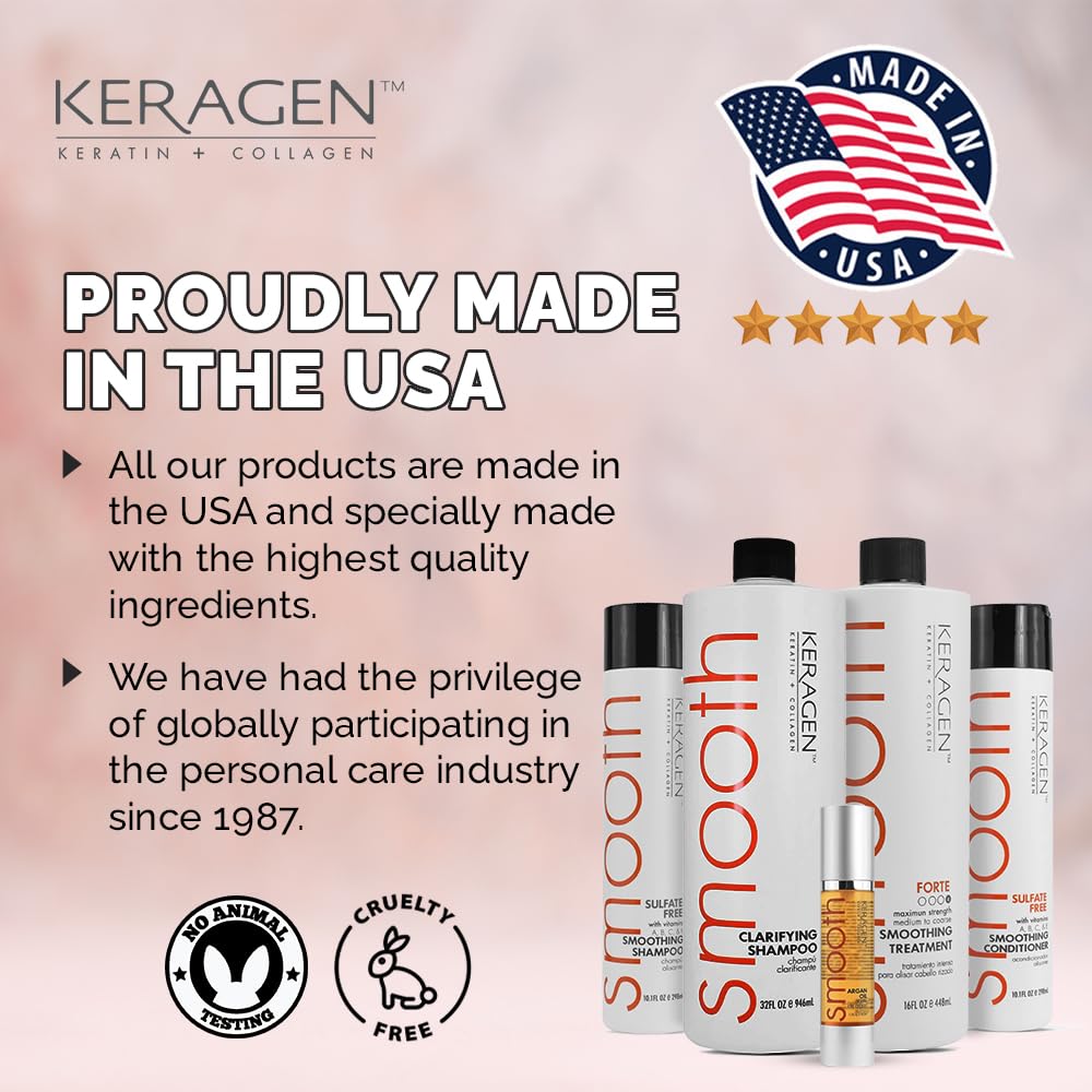 Keragen Brazilian Keratin Treatment Kit – Premium Sulfate-Free Anti-Frizz for Dry & Damaged Hair