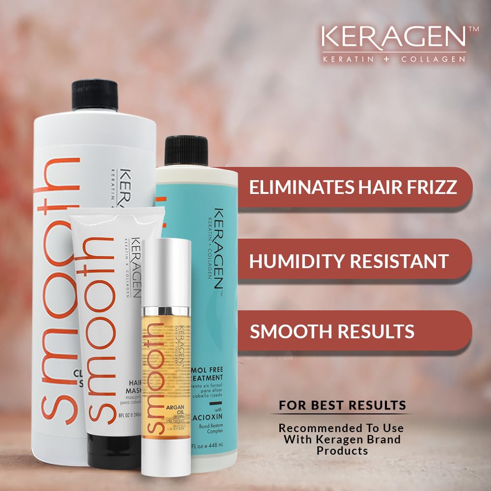 Keragen Brazilian Keratin Smoothing Treatment – Formaldehyde-Free Home Blowout Kit (16 oz) | Organic Keratin & Collagen