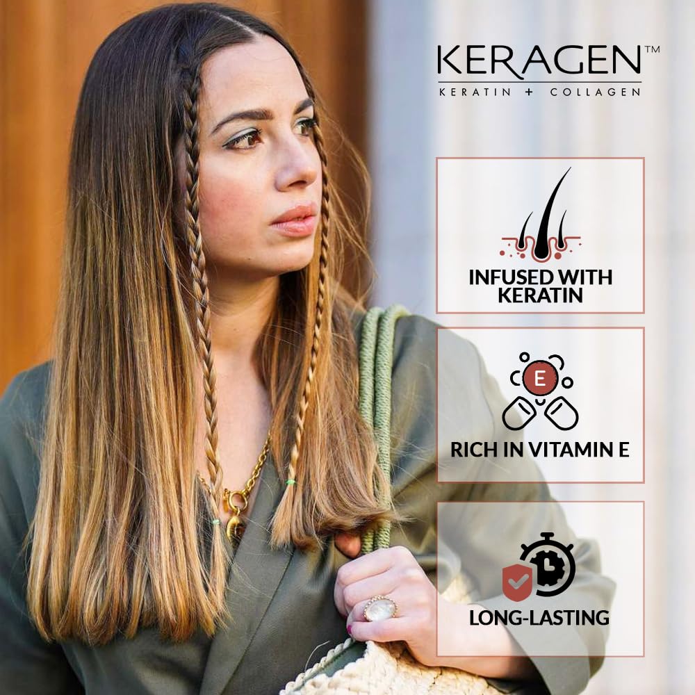 Keragen Brazilian Keratin Treatment Kit – Premium Sulfate-Free Anti-Frizz for Dry & Damaged Hair