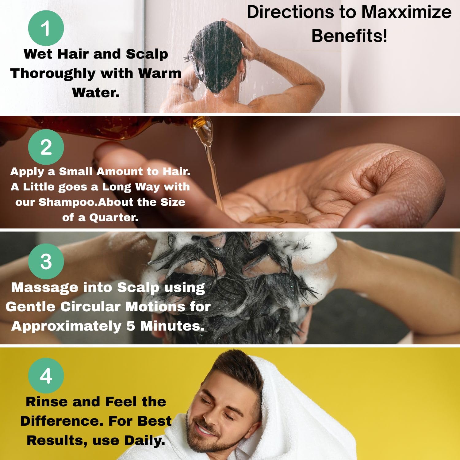 KERAMAXX Biotin + Honey Thickening Shampoo for Men – Sulfate & Paraben Free