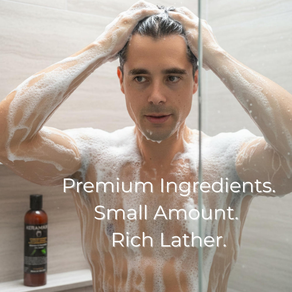 KERAMAXX Biotin + Honey Thickening Shampoo for Men – Sulfate & Paraben Free