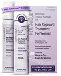 Keranique 5% Minoxidil Foam for Women – Hair Regrowth, NutriGrow Hydration & 4-Month Supply