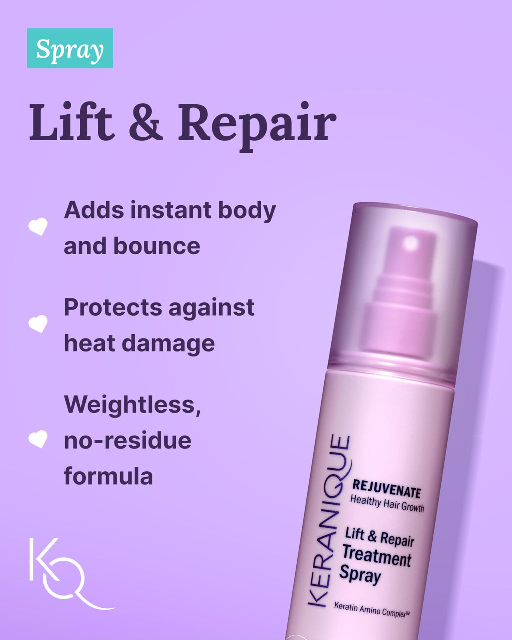 Keranique Hair Growth Set for Women — 2% Minoxidil, Deep Hydration Shampoo & Conditioner, Lift & Repair Spray