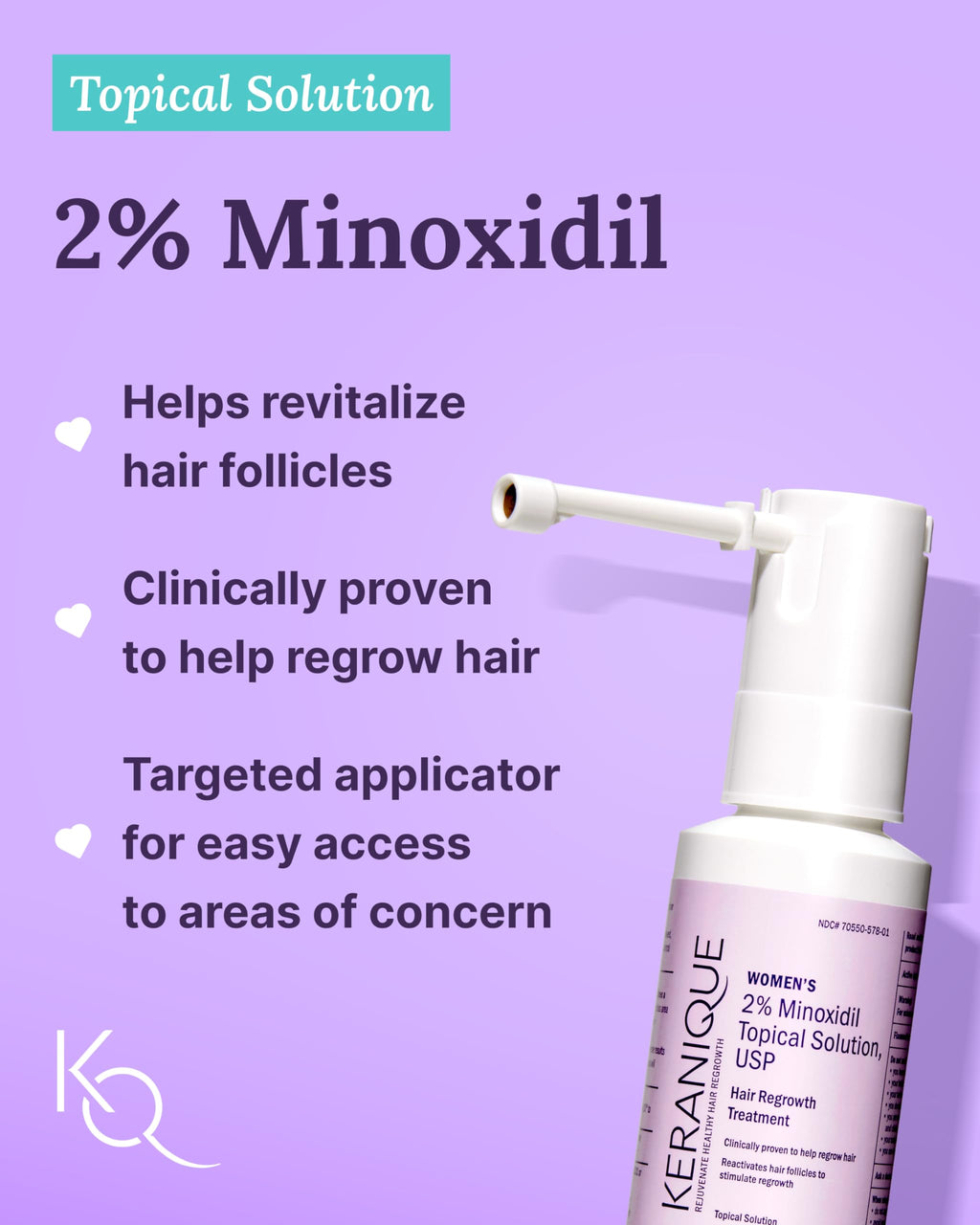 Keranique Hair Growth System for Women – Minoxidil 2% Regrowth + Hydrating Shampoo & Conditioner
