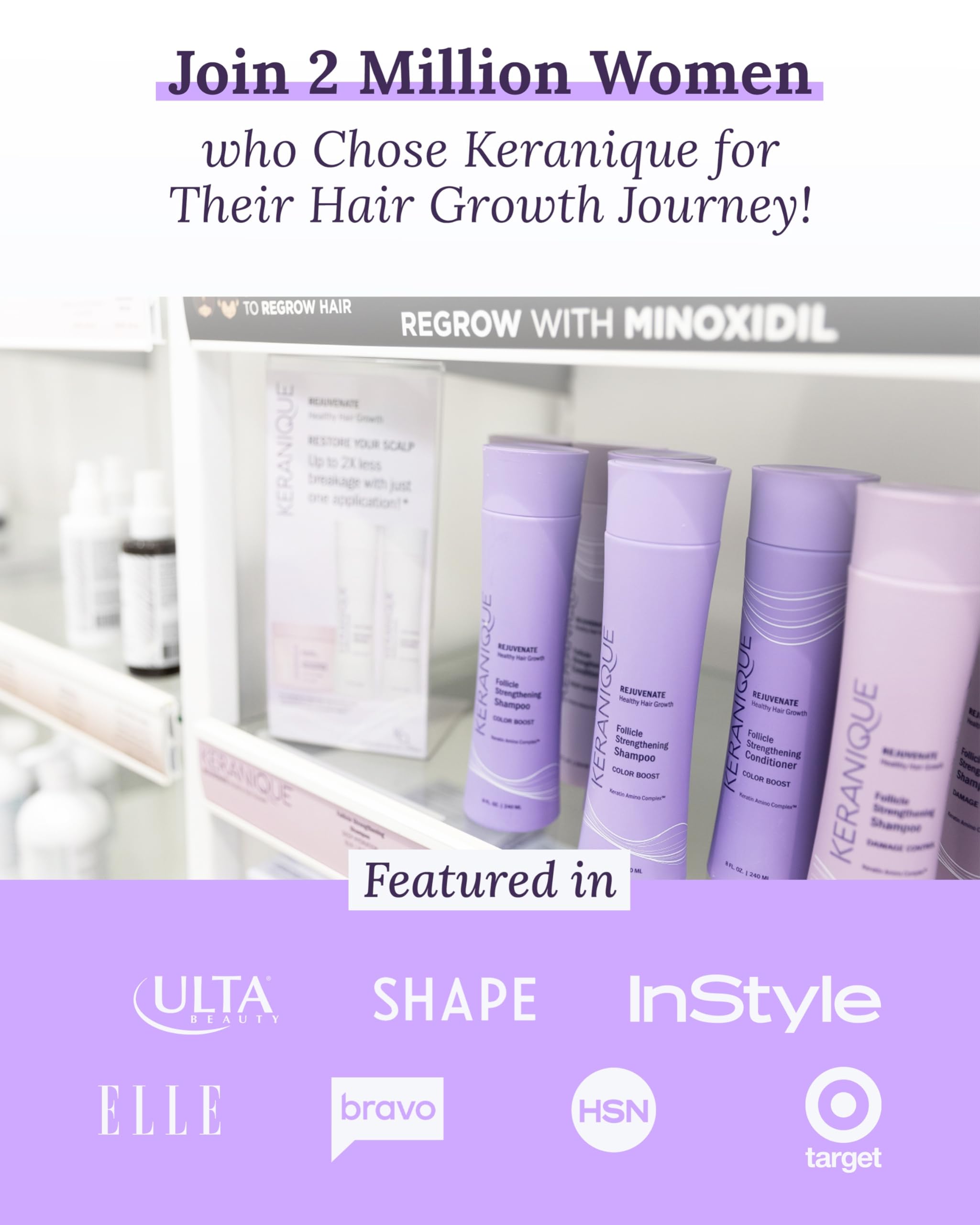 Keranique 5% Minoxidil Foam for Women – Hair Regrowth & Scalp Nourishment (2 Month Supply)