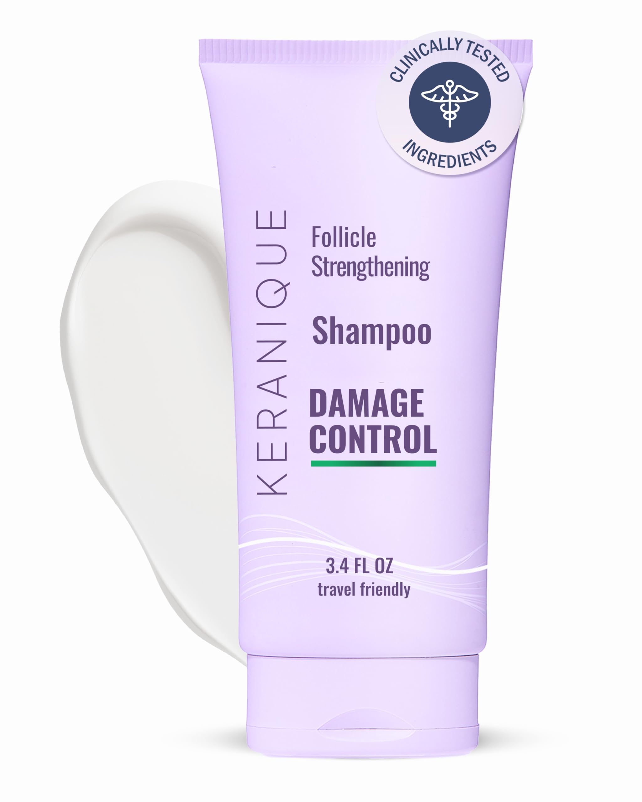 Keranique Shampoo for Dry, Damaged Hair – Keratin-Infused, Sulfate-Free Deep Repair