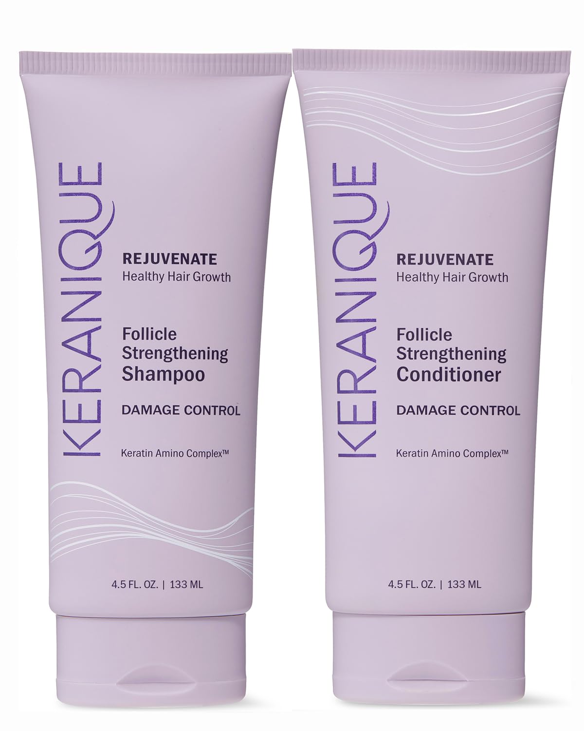 Keranique Shampoo & Conditioner for Damaged Hair – Anti-Breakage Deep Repair Set for Thinning & Color-Treated Hair