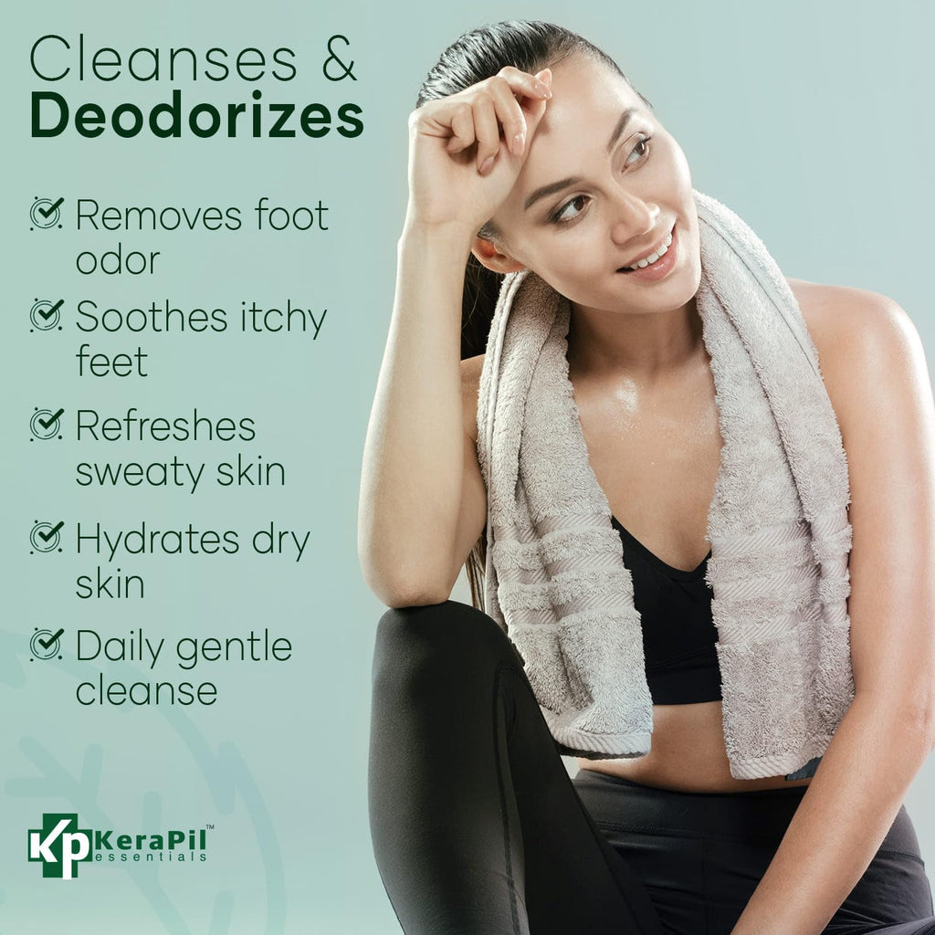 KERAPIL Bacterinyl Tea Tree Oil Body Wash | Antibacterial & Antifungal Support for Ringworm, Odor, Athlete’s Foot & Acne | Made in USA (16 oz x 2)