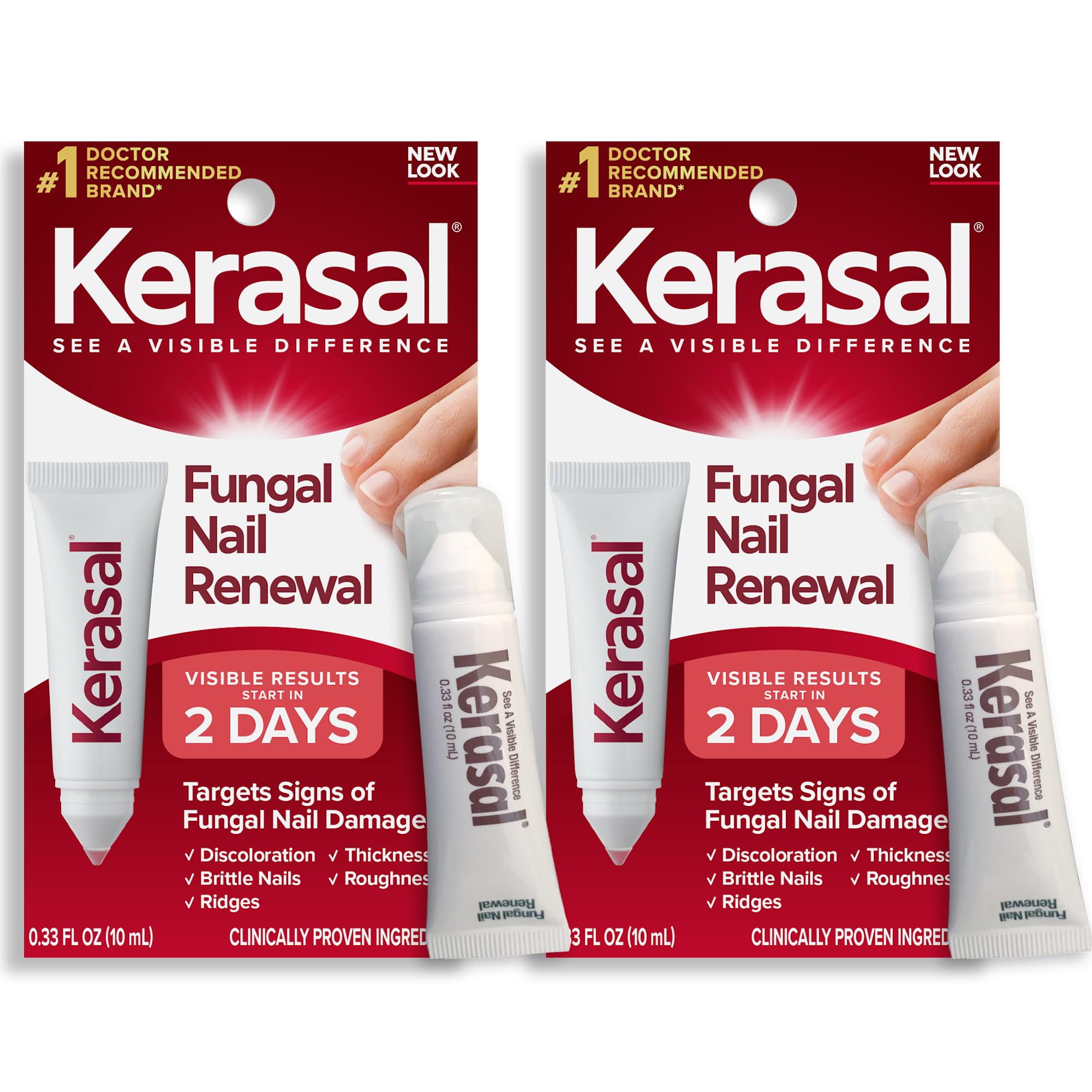Kerasal Nail Fungus Extra Strength – Twin Pack Restorative Nail Repair (0.33 fl oz each)