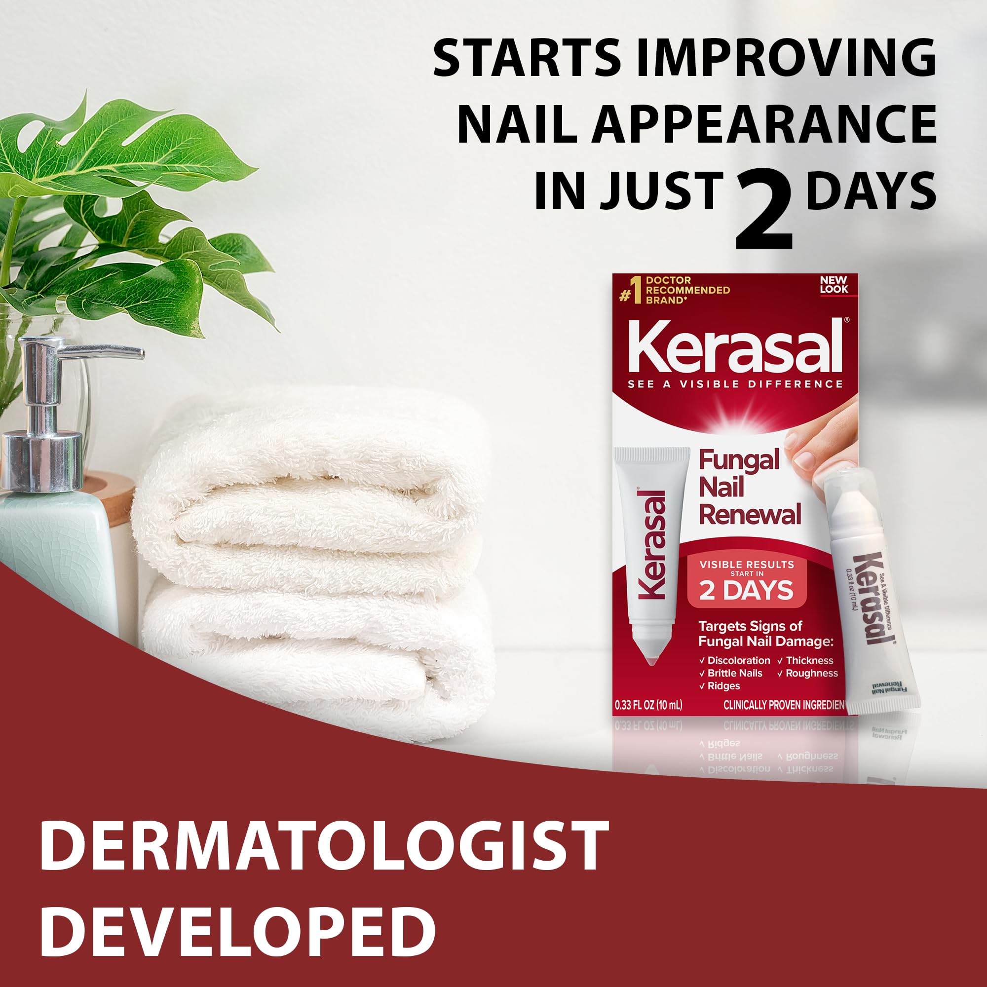Kerasal Nail Fungus Extra Strength – Twin Pack Restorative Nail Repair (0.33 fl oz each)