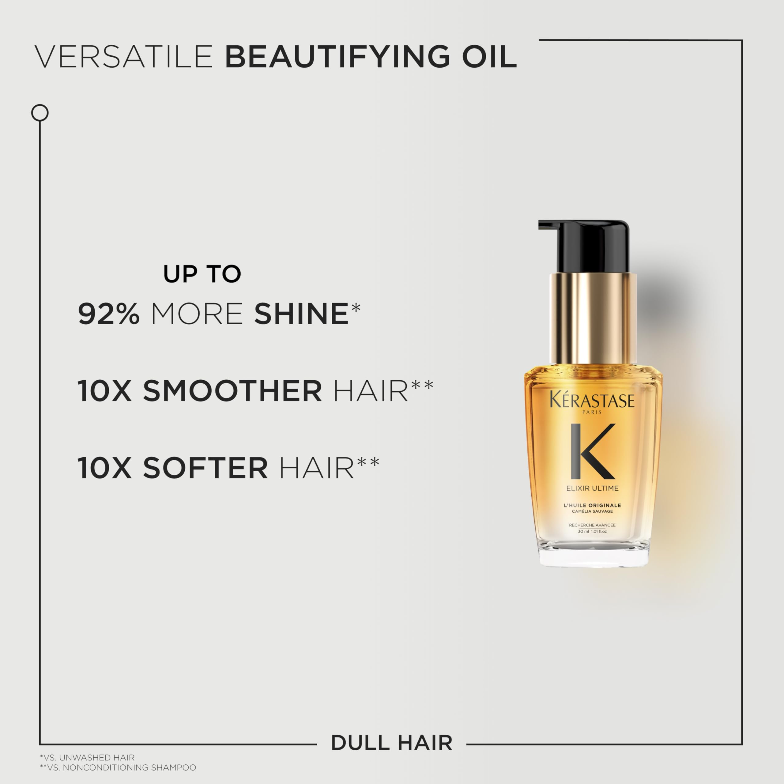 KERASTASE Elixir Ultime Refillable Hair Oil – Hydrates, Smoothes Frizz & Adds Shine (Travel Size 1.01 Fl Oz)