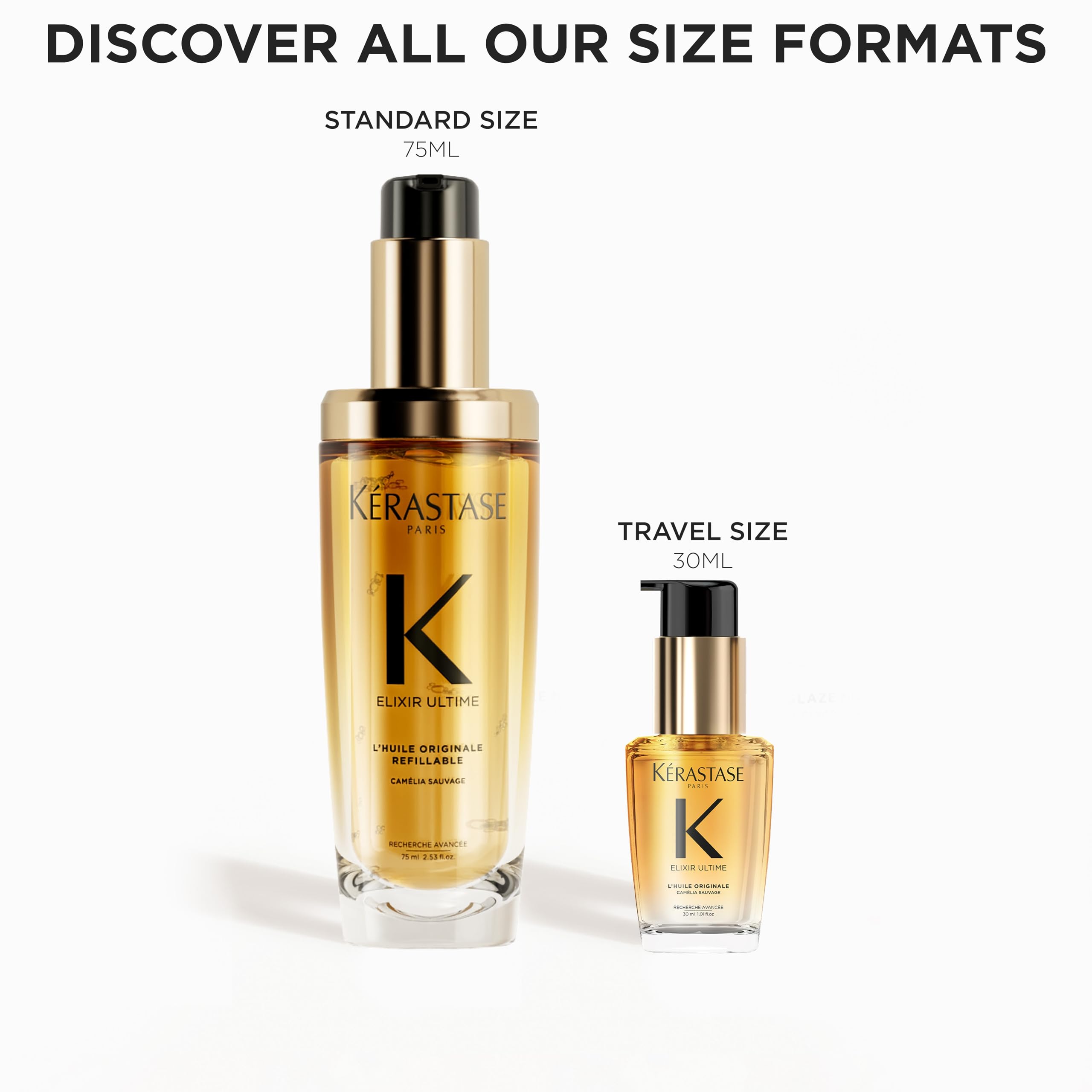 KERASTASE Elixir Ultime Refillable Hair Oil – Hydrates, Smoothes Frizz & Adds Shine (Travel Size 1.01 Fl Oz)