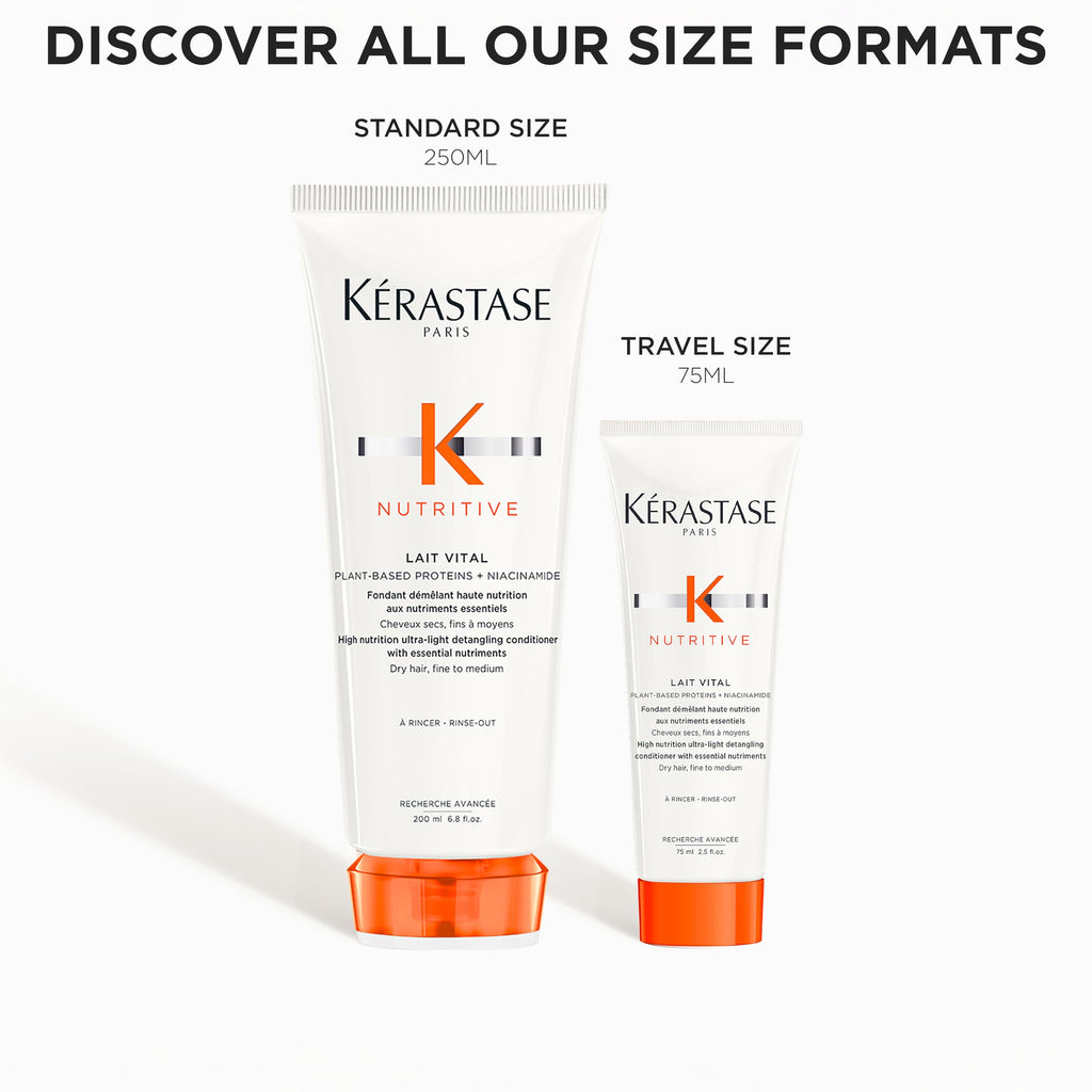 Kerastase Nutritive Lait Vital Hydrating Conditioner | For Fine to Medium Dry Hair | Travel Size 2.5 Fl Oz
