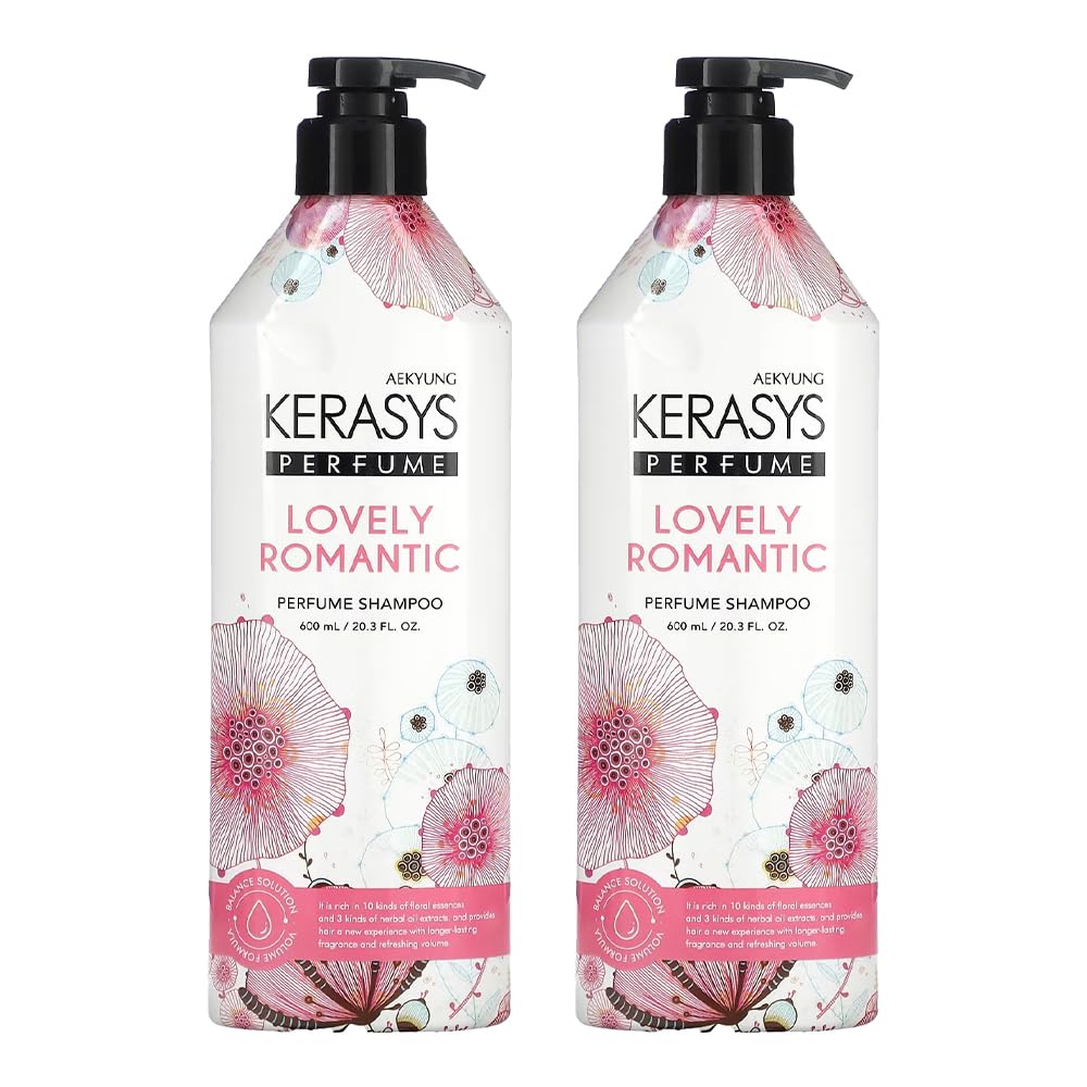 Kerasys Lovely and Romantic Perfumed Shampoo 600ml x2 – Hair Care Set