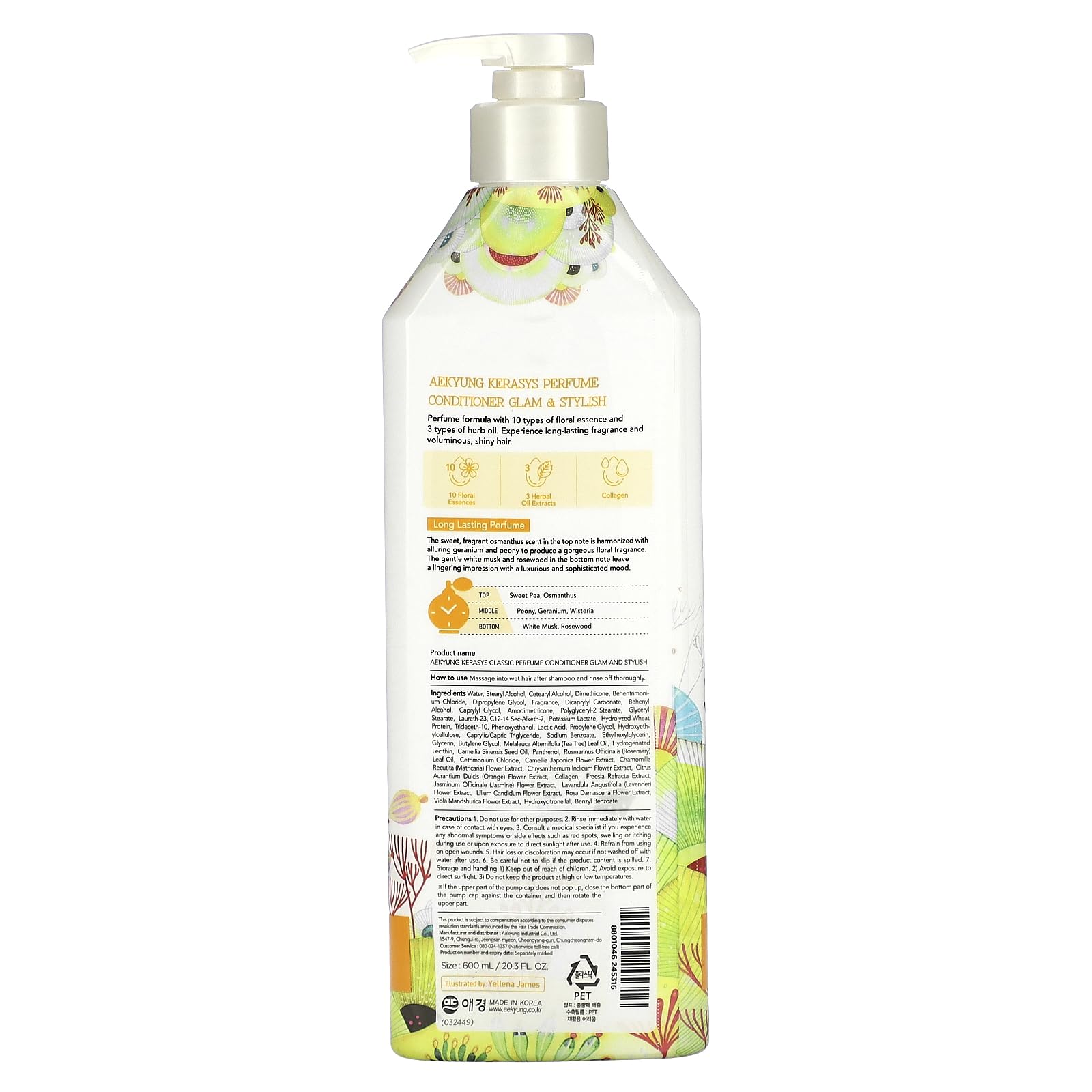 Kerasys Perfume Glam Stylish Conditioner – 600 ml (20.3 fl oz) – 1-Pack
