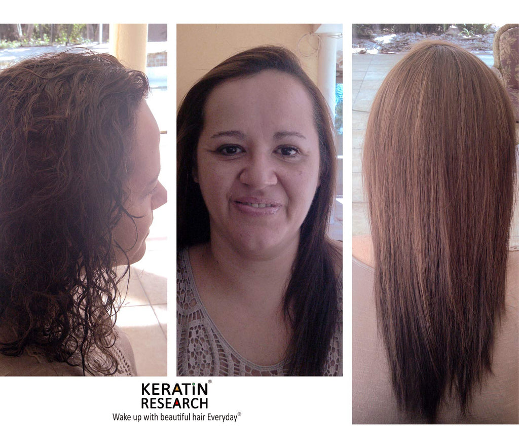 KERATIN RESEARCH Brazilian Keratin Hair Blowout Express Treatment — 300ml Bottle + 120ml Shampoo & Brush