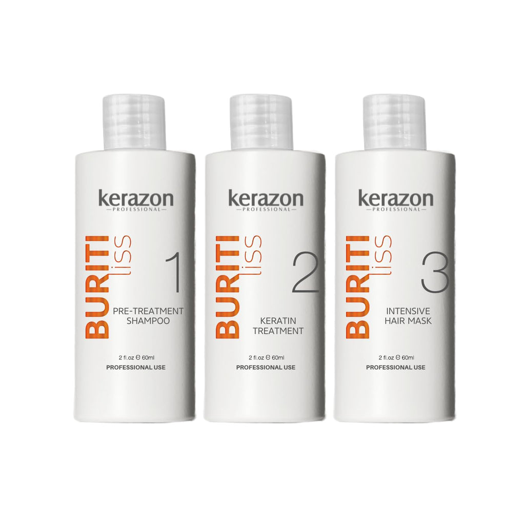 KERAZON Buriti Liss Kit – Brazilian Keratin Treatment for All Hair Types | 2oz/60ml