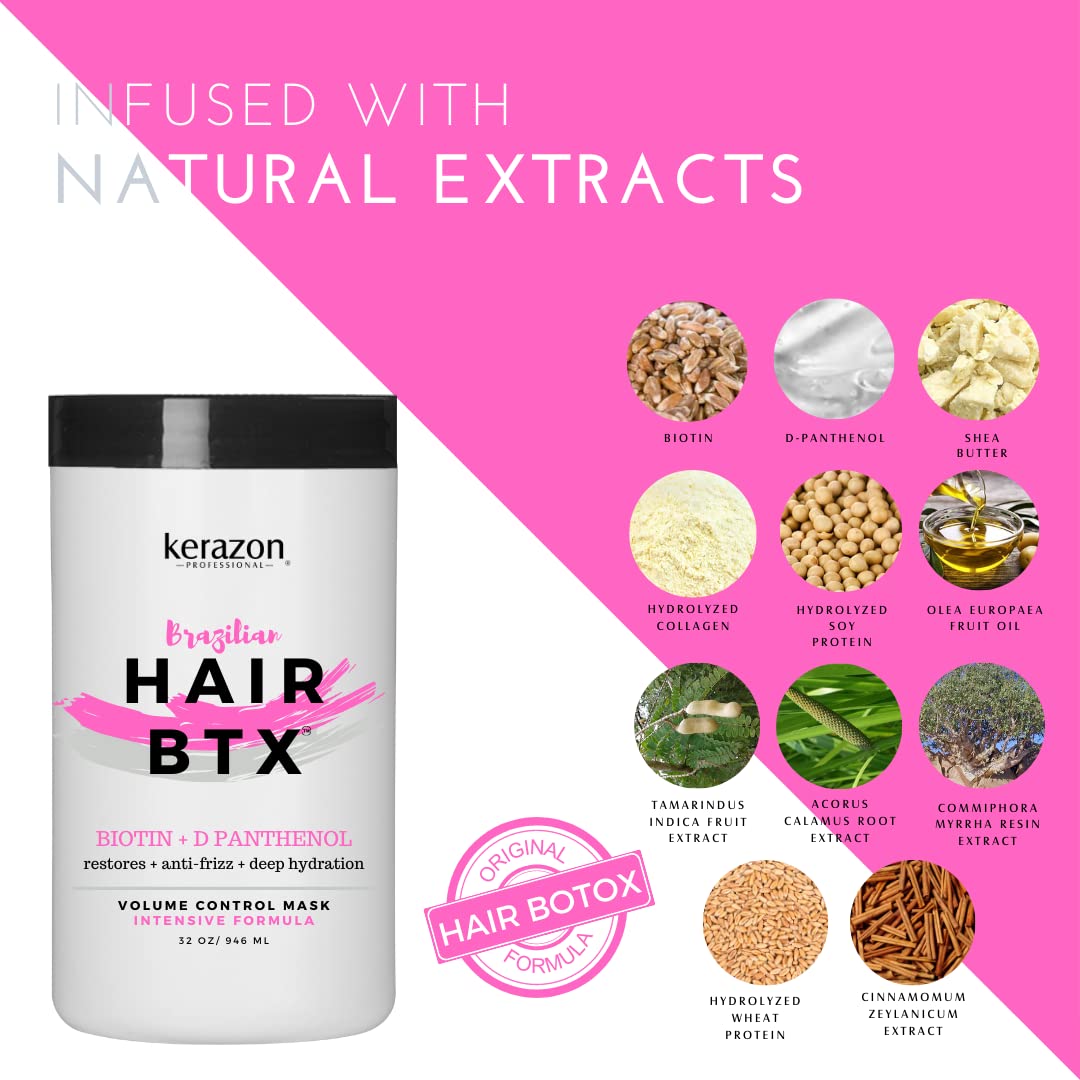 KERAZON Intensive Brazilian Hair BTX Treatment 32oz (946ml) for All Hair Types