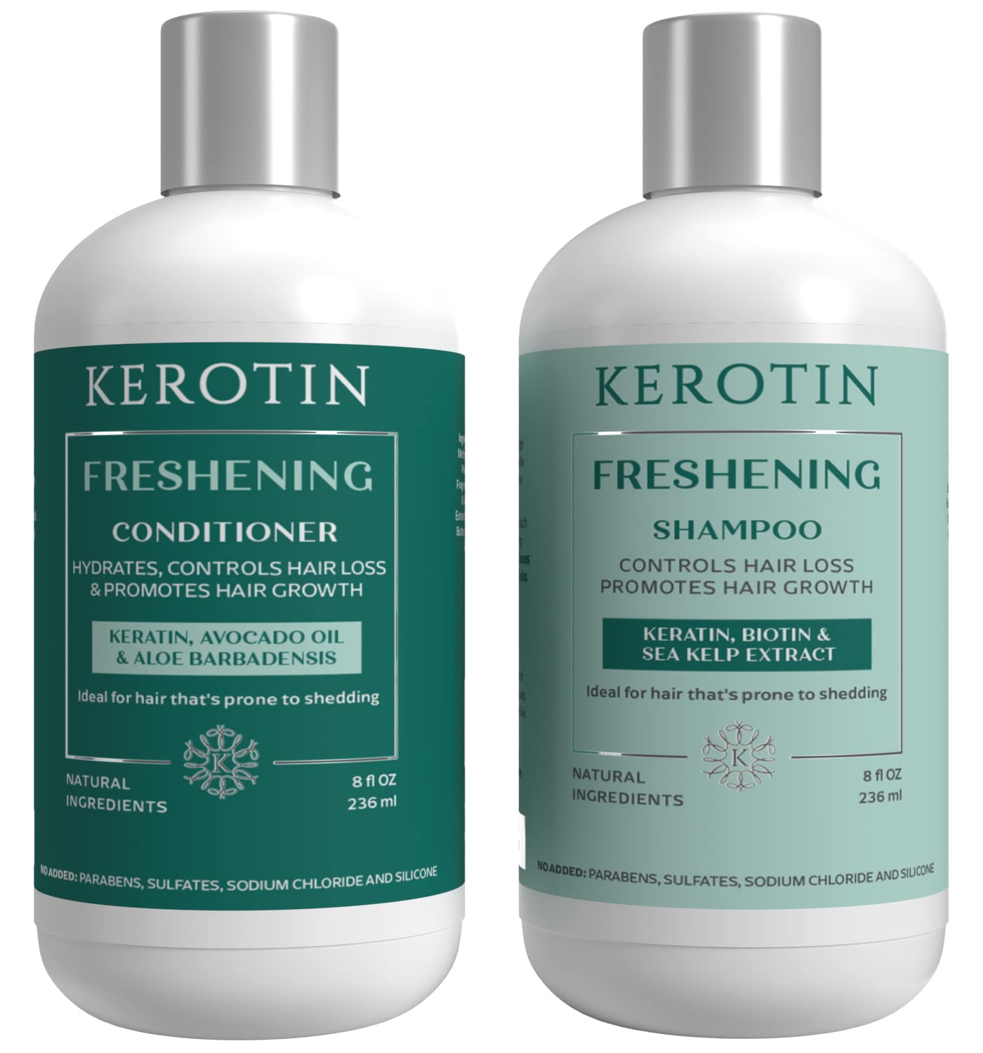 Kerotin Hair Growth Shampoo & Conditioner Set | Rosemary, Biotin & Keratin | Made in USA