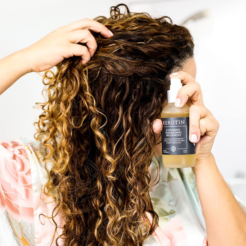 Kerotin Hair Thickening Spray with Keratin – 3 Pack for Fine & Thin Hair, Heat Protectant & Volume