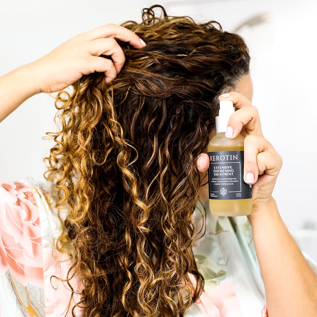 Kerotin Hair Thickening Spray with Keratin – 3 Pack for Fine & Thin Hair, Heat Protectant & Volume