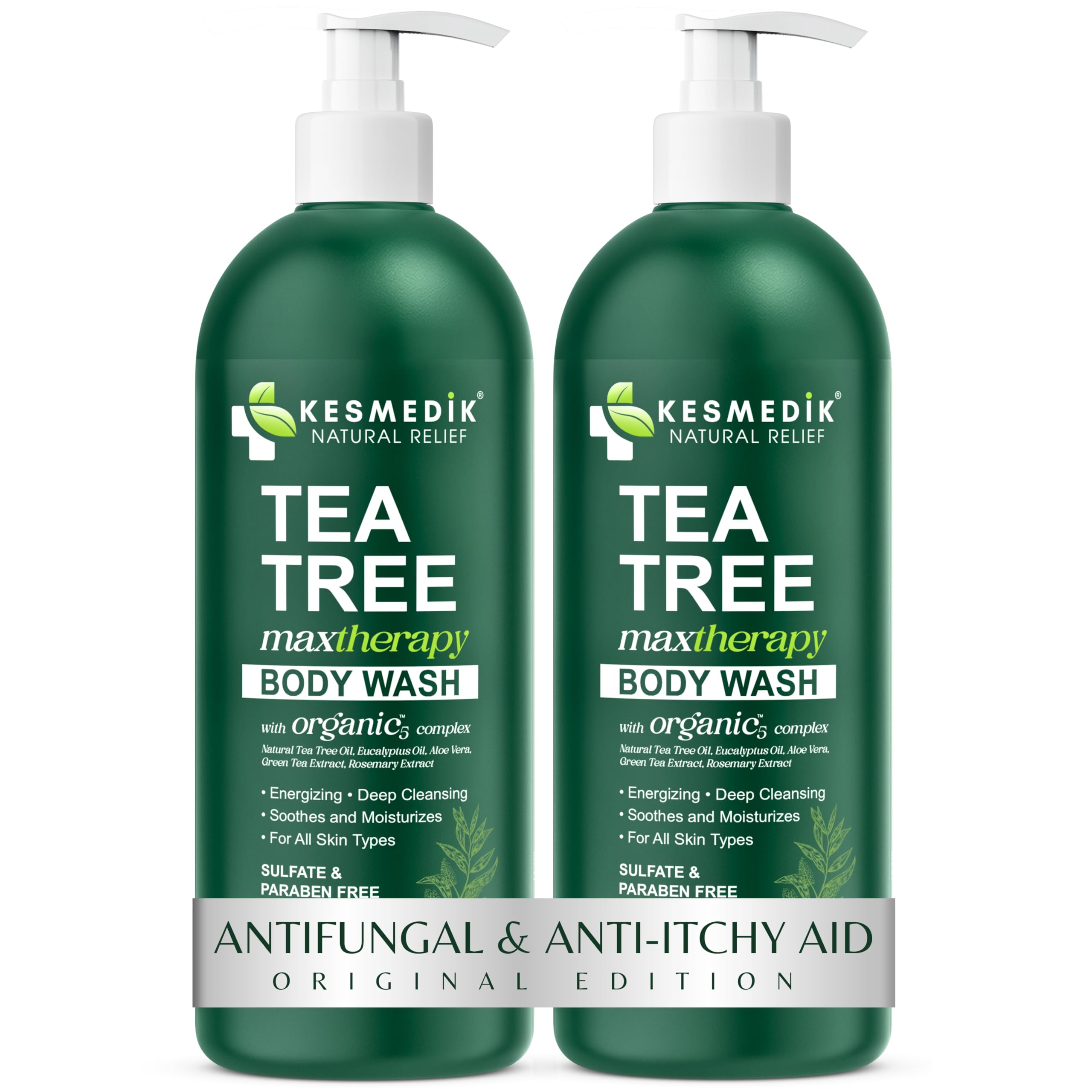 KESMEDIK Tea Tree Body Wash MaxTherapy – Itchy Skin Relief, 2-Pack