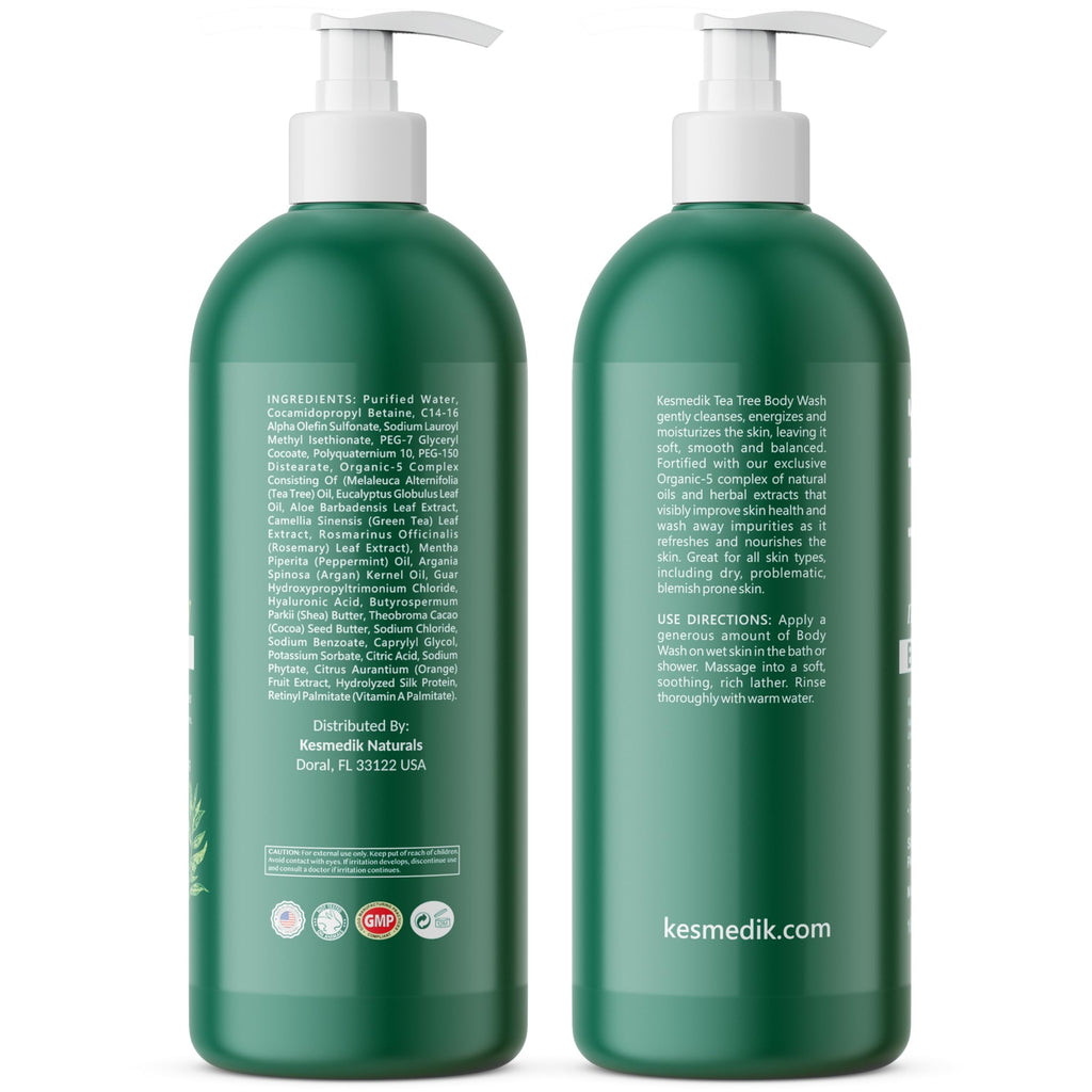 KESMEDIK Tea Tree Body Wash MaxTherapy – Itchy Skin Relief, 2-Pack