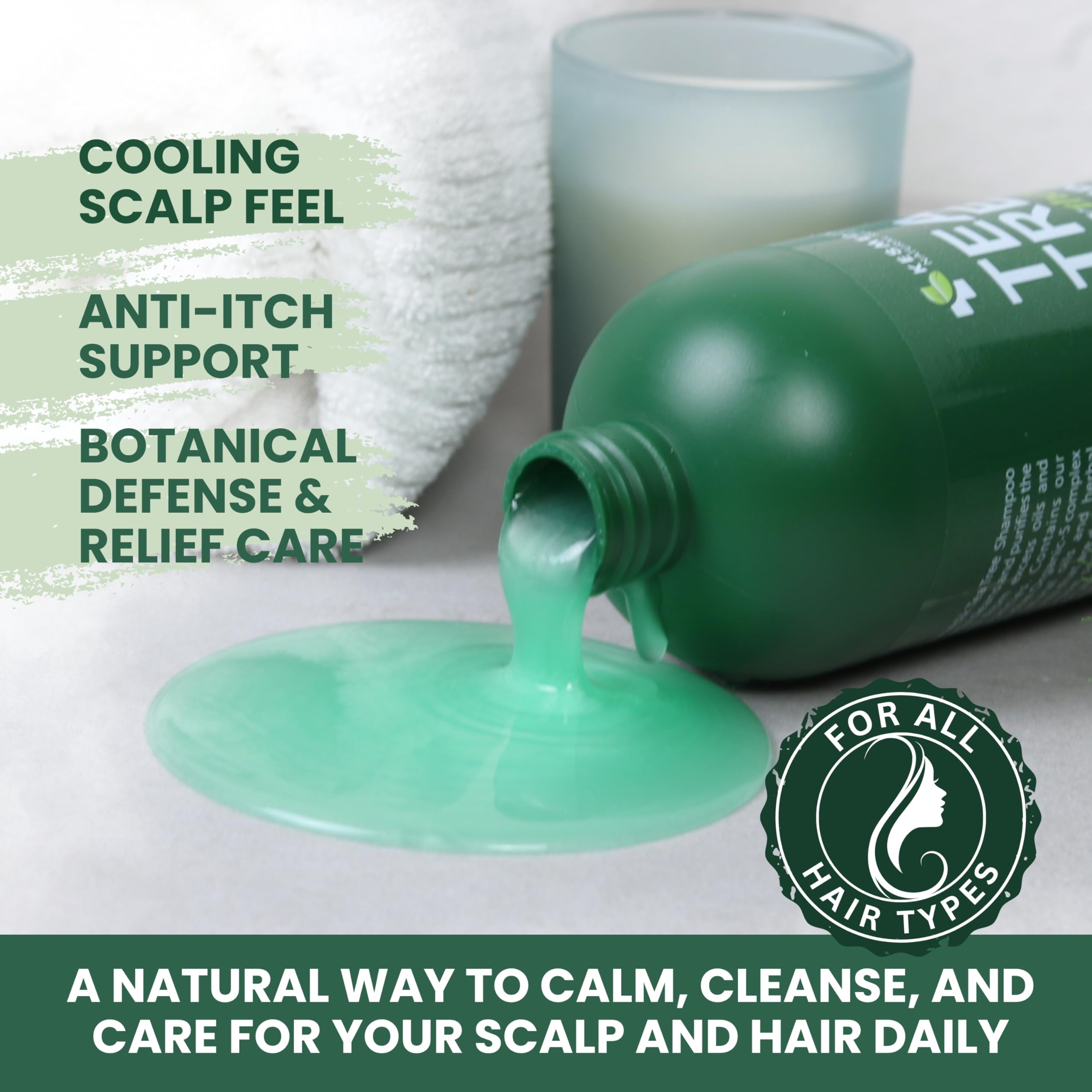 KESMEDIK Tea Tree Lavender Shampoo with Mint & Rosemary – Deep Cleanse, Soothes Dry Scalp, Sulfate & Paraben Free