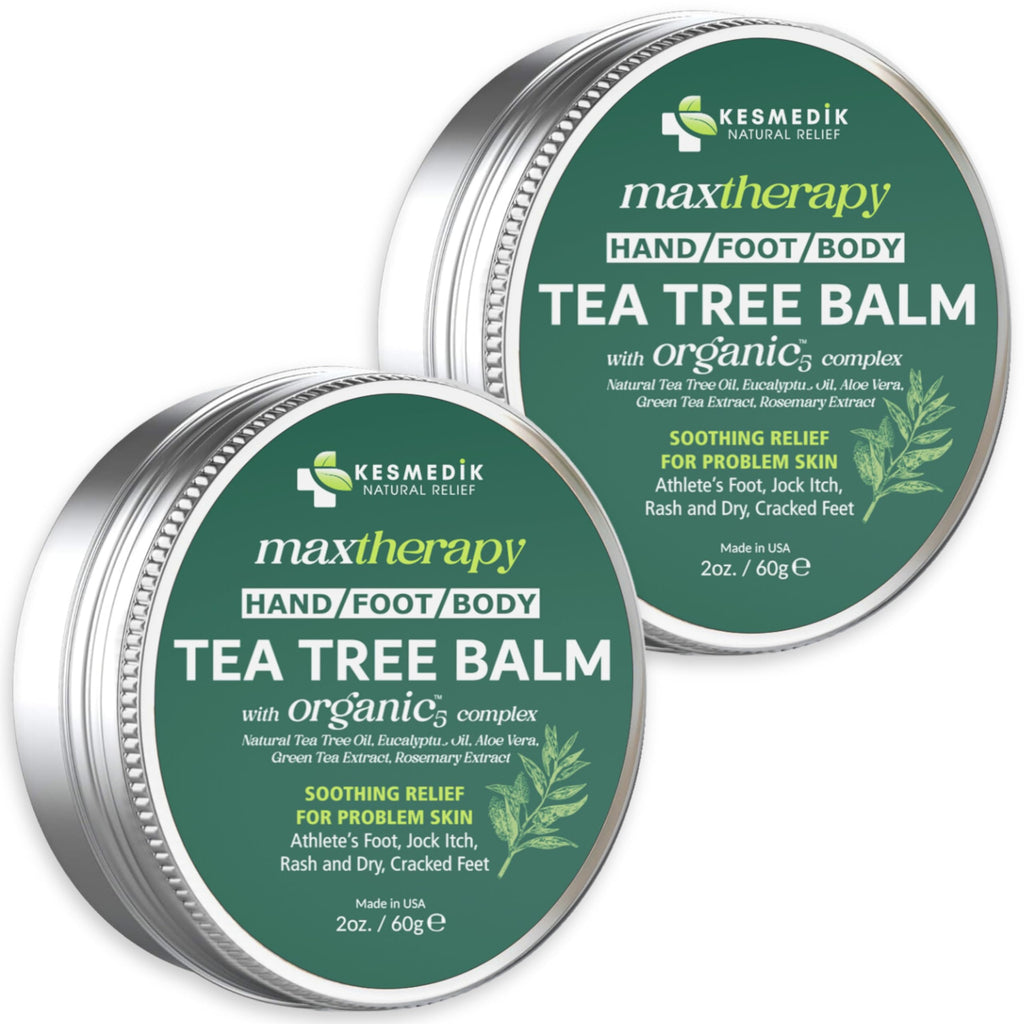 KESMEDIK Tea Tree Oil Balm for Skin – Soothes Itching & Rashes (2-Pack)