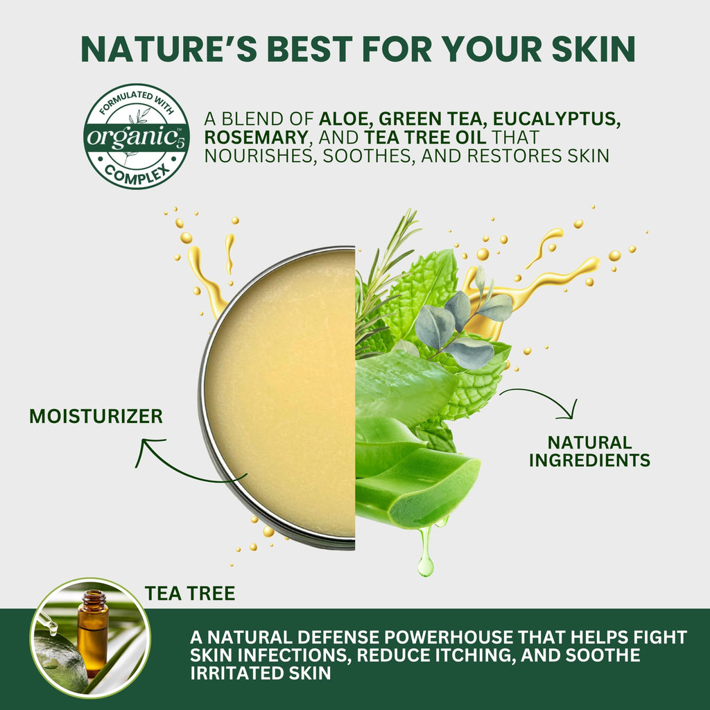 KESMEDIK Tea Tree Oil Balm for Skin – Soothes Itching & Rashes (2-Pack)