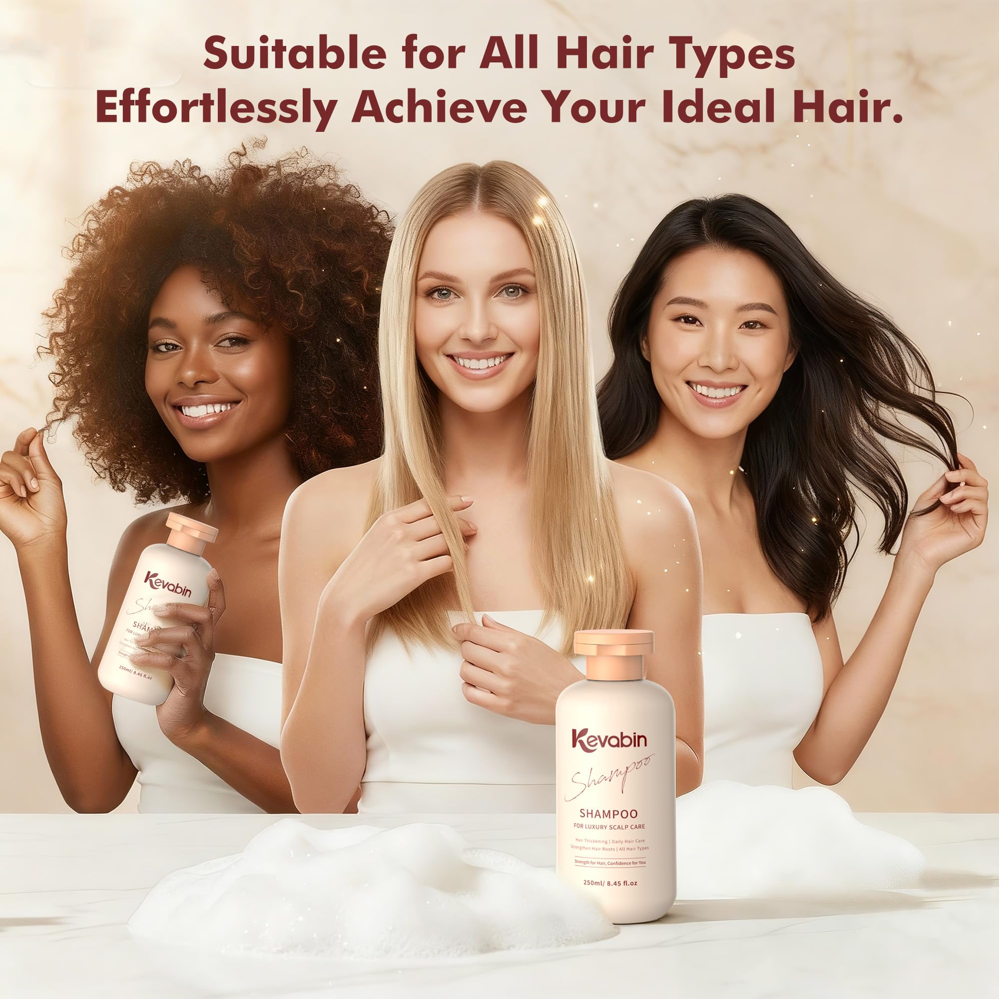 Kevabin Hair Growth Shampoo for Thinning Hair – Biotin, Caffeine & Ginger for Stronger Roots