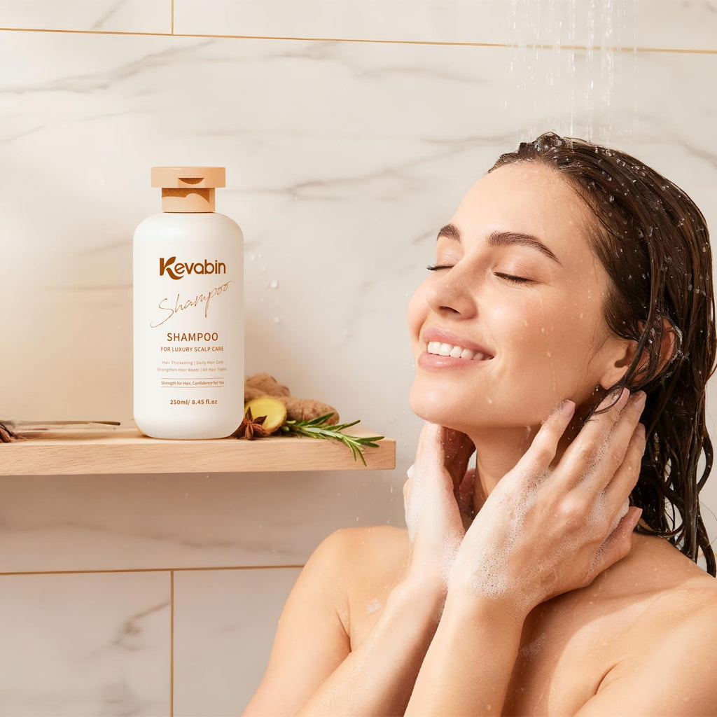 Kevabin Hair Growth Shampoo for Thinning Hair – Biotin, Caffeine & Ginger for Stronger Roots